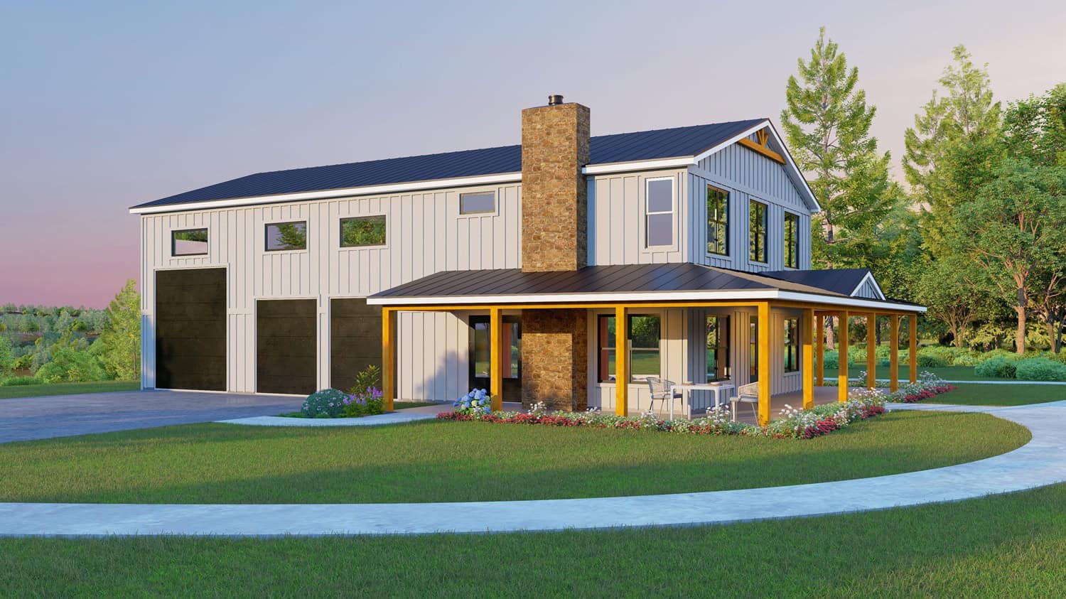 Left Side View of this 3-Bedroom,2000 Sq Ft Plan -196-1931