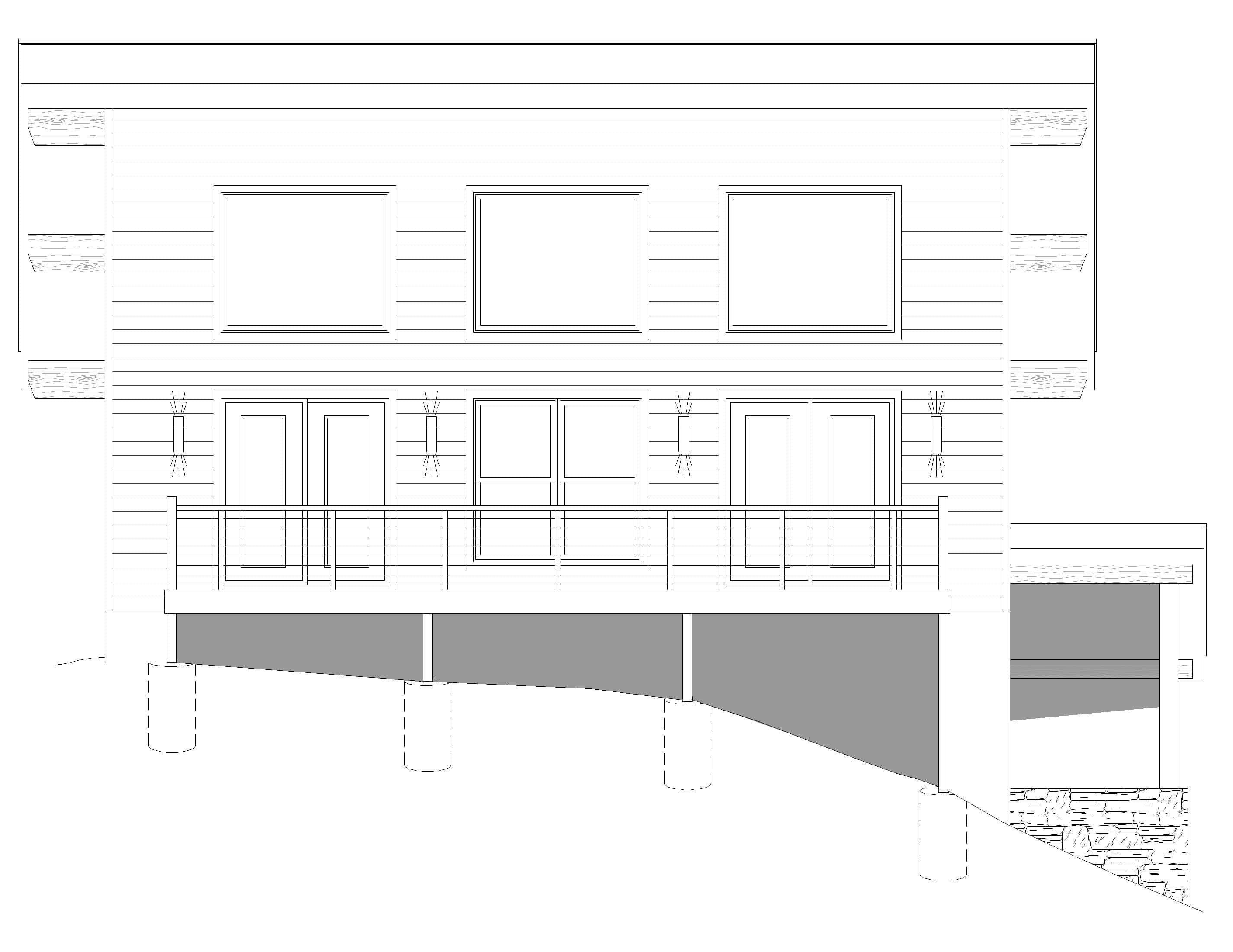 Home Plan Front Elevation of this 1-Bedroom,1008 Sq Ft Plan -196-1932