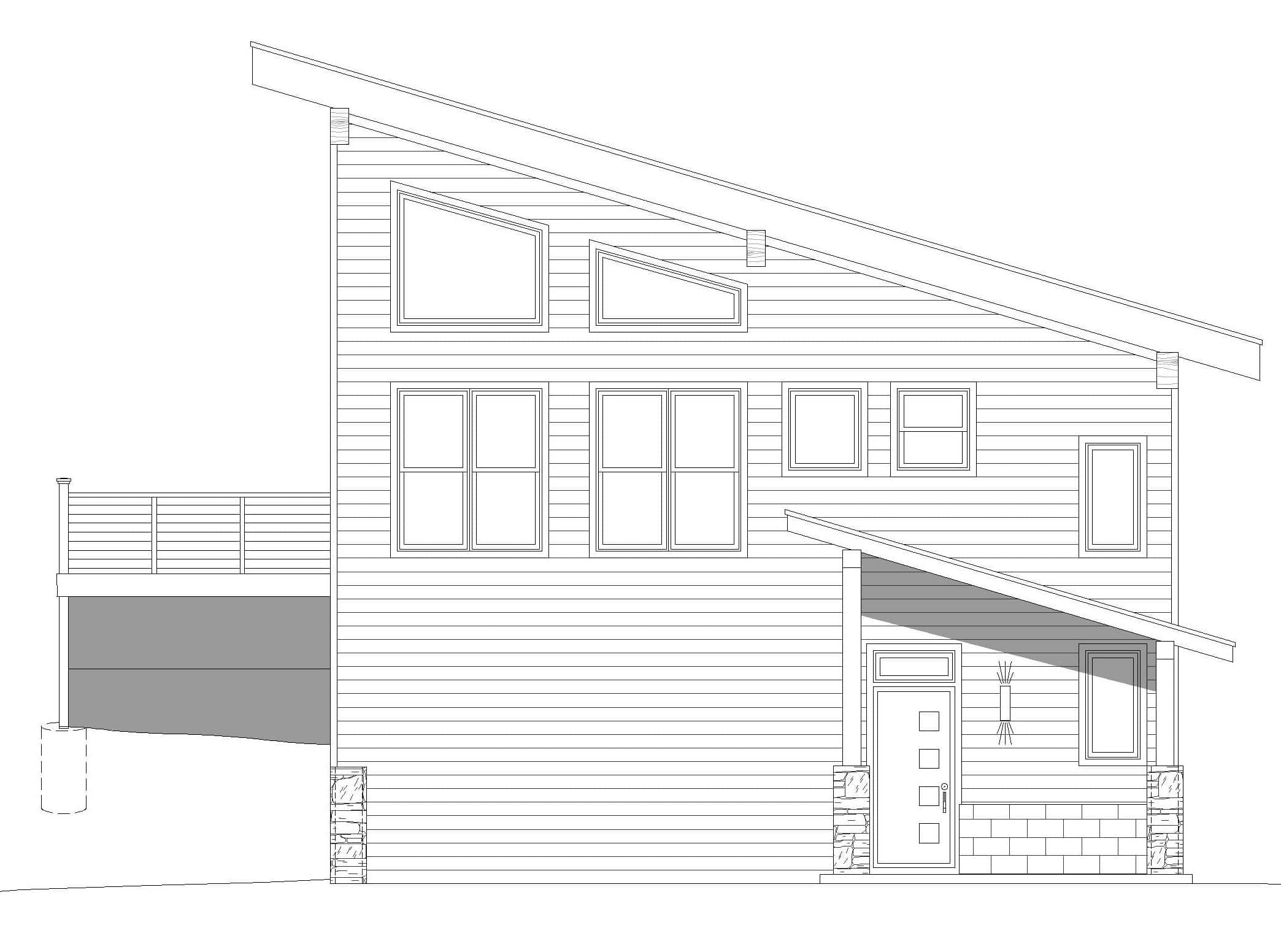 Home Plan Right Elevation of this 1-Bedroom,1008 Sq Ft Plan -196-1932