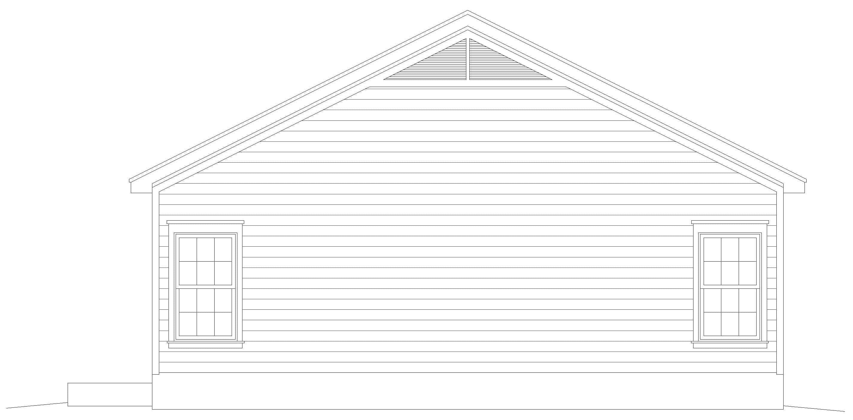 Home Plan Rear Elevation of this 2-Bedroom,1140 Sq Ft Plan -196-1933