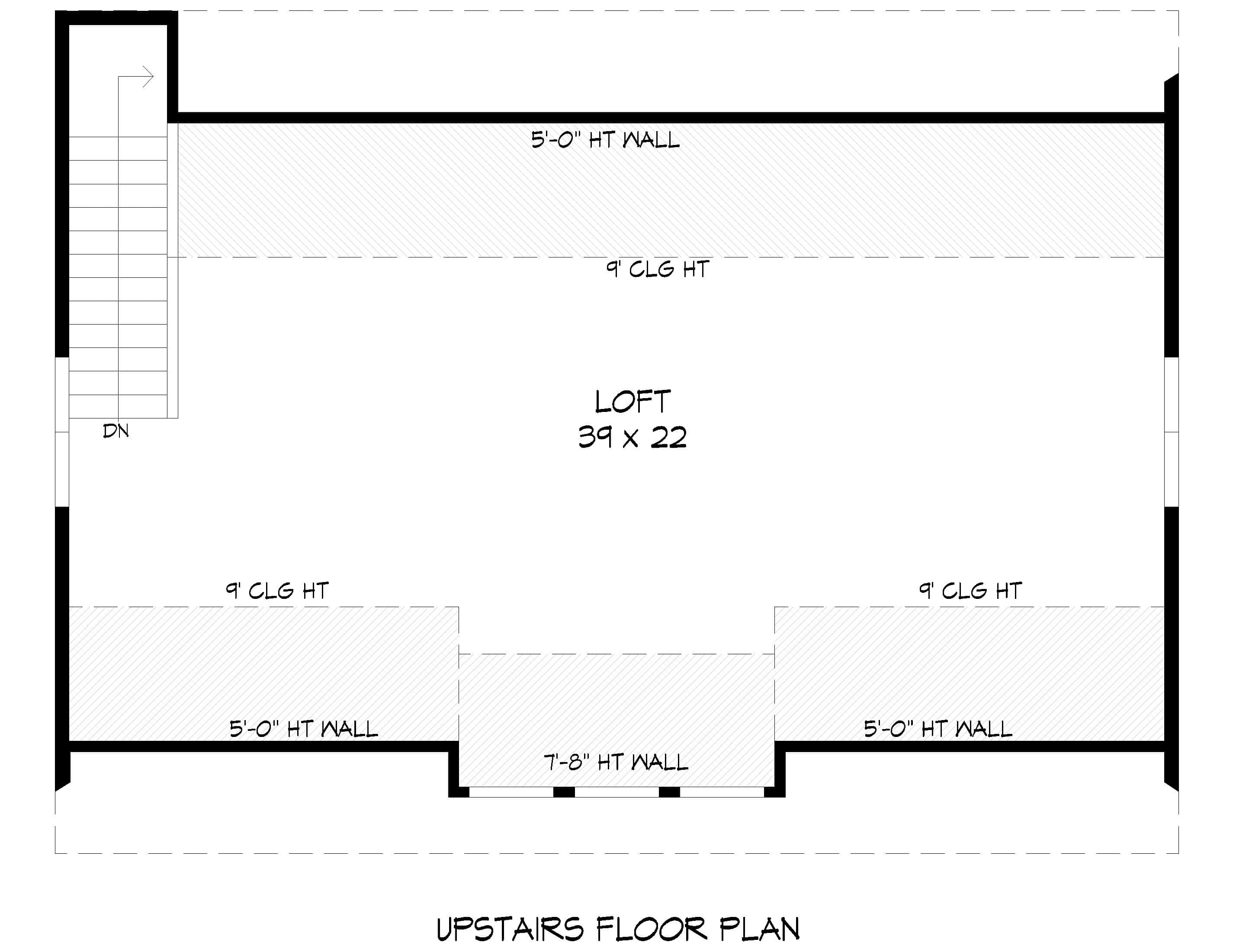 Upper Level of Garage Plan #196-1936