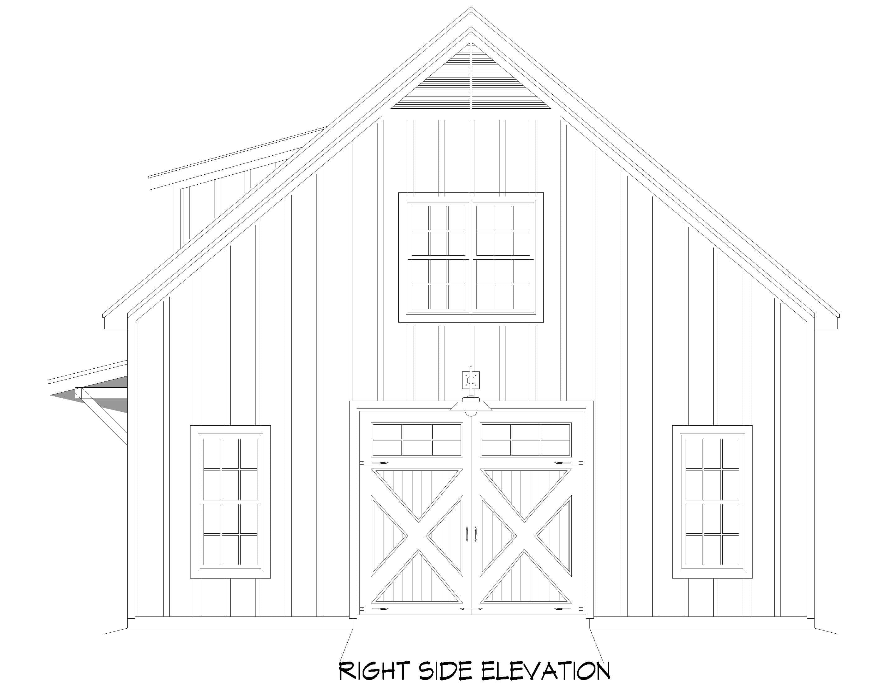 Home Plan Right Elevation of this 0-Bedroom,891 Sq Ft Plan -196-1936