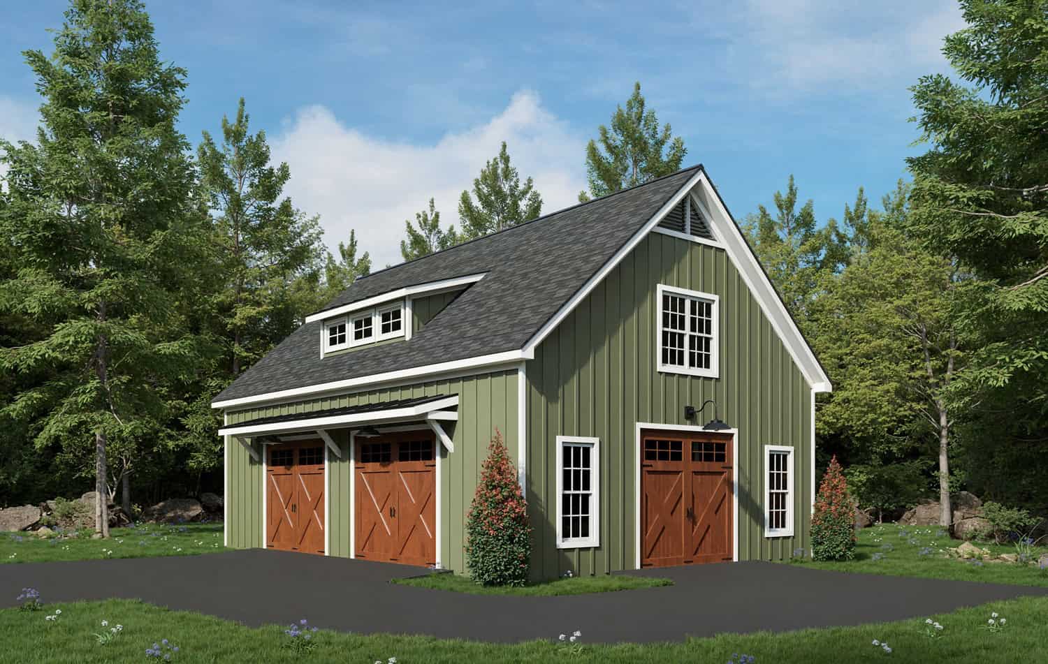 Front elevation of Garage home (ThePlanCollection: House Plan #196-1936)