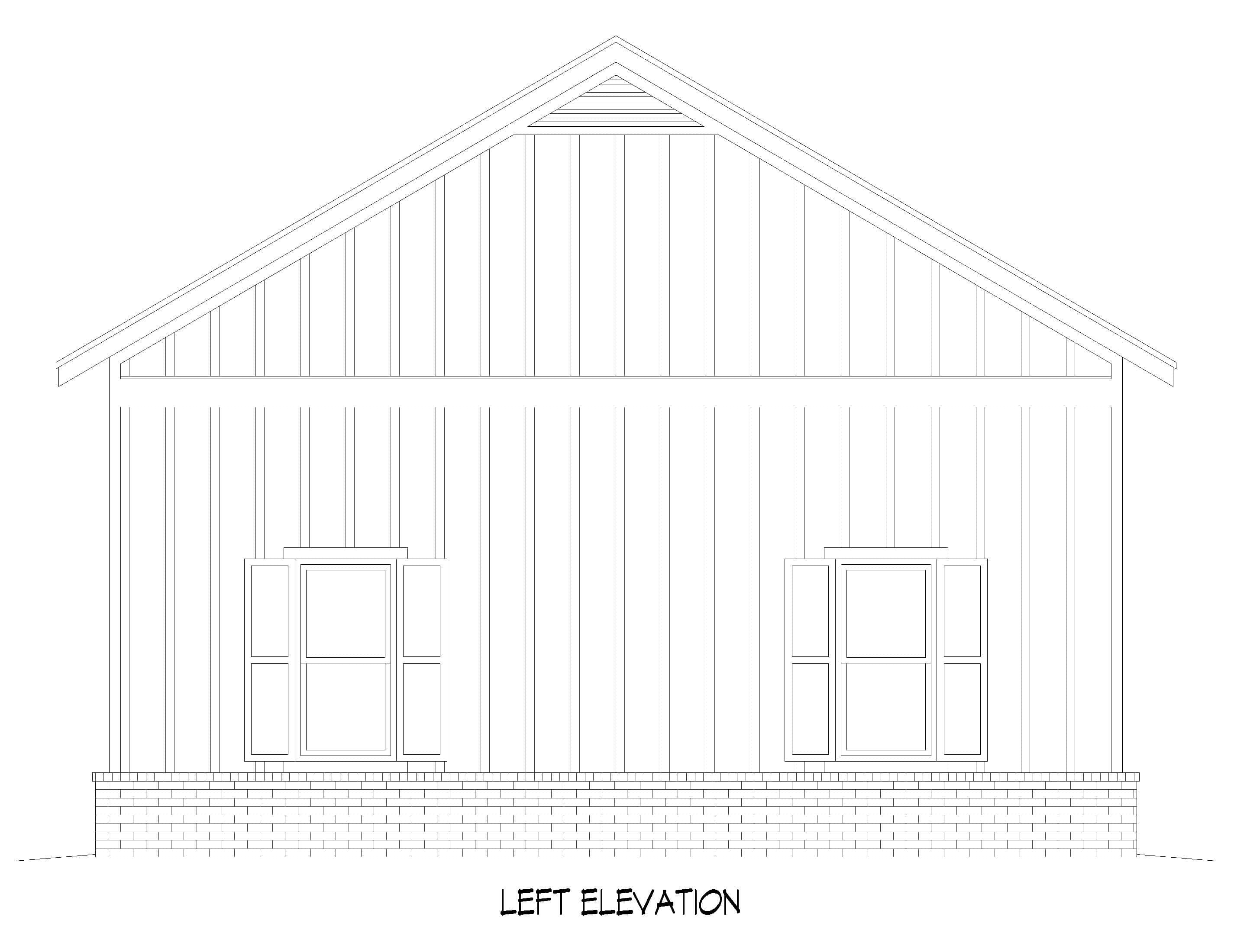 Home Plan Left Elevation of this 0-Bedroom,1200 Sq Ft Plan -196-1938