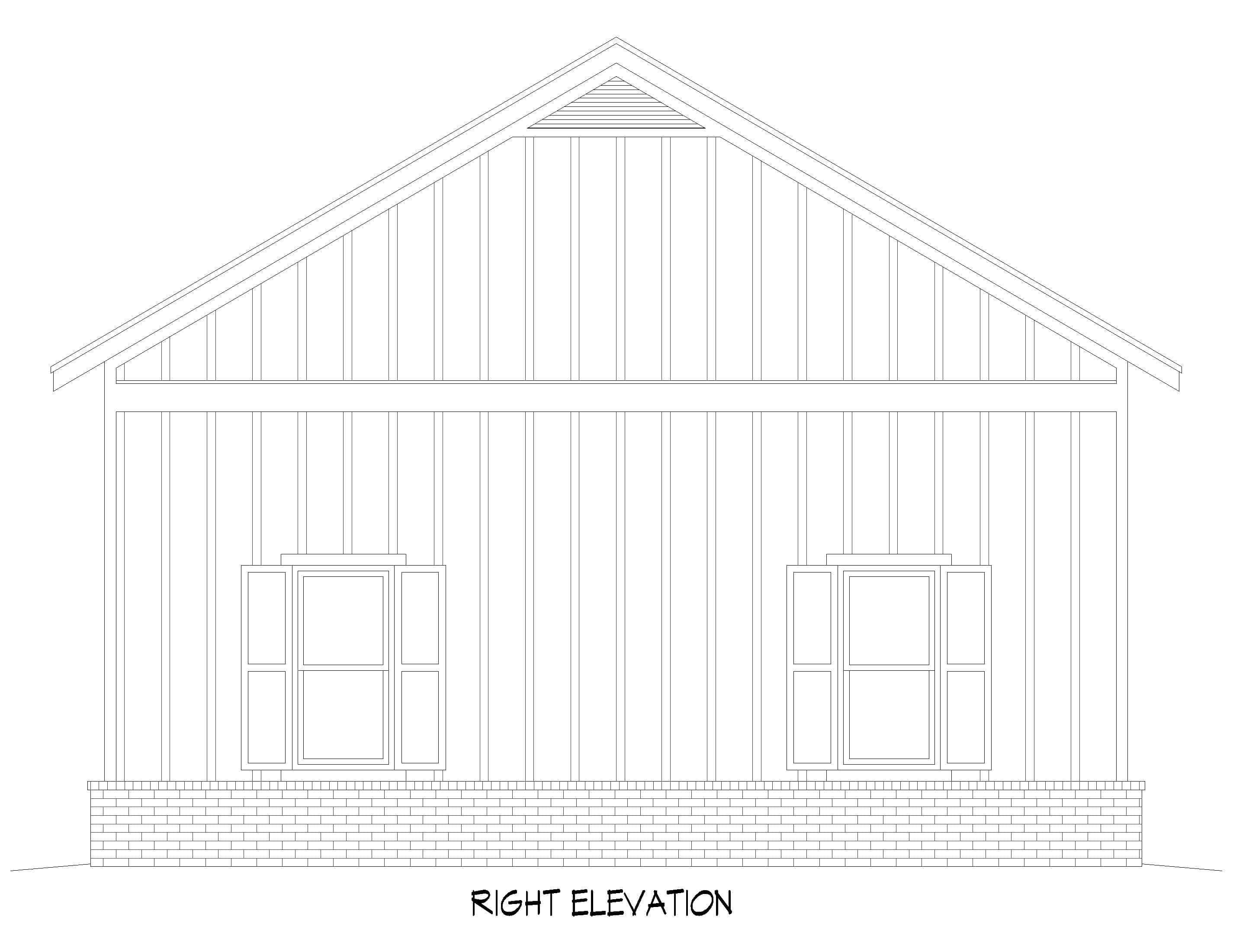 Home Plan Right Elevation of this 0-Bedroom,1200 Sq Ft Plan -196-1938