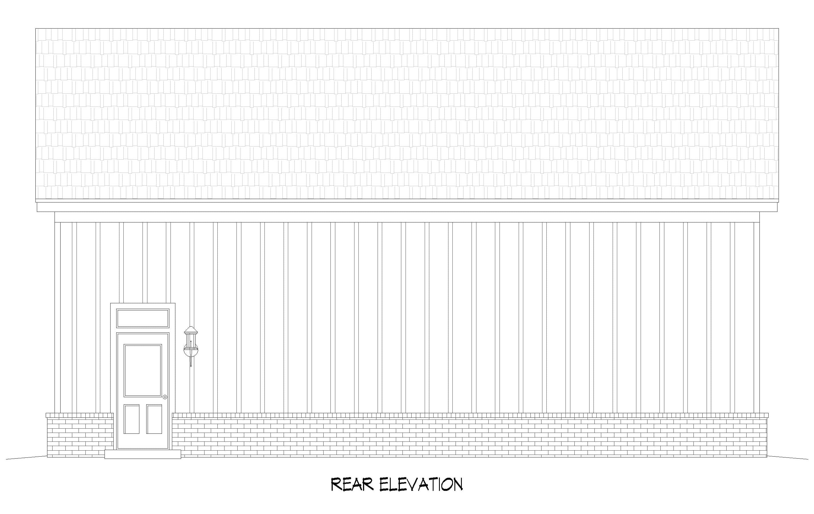 Home Plan Rear Elevation of this 0-Bedroom,1200 Sq Ft Plan -196-1938