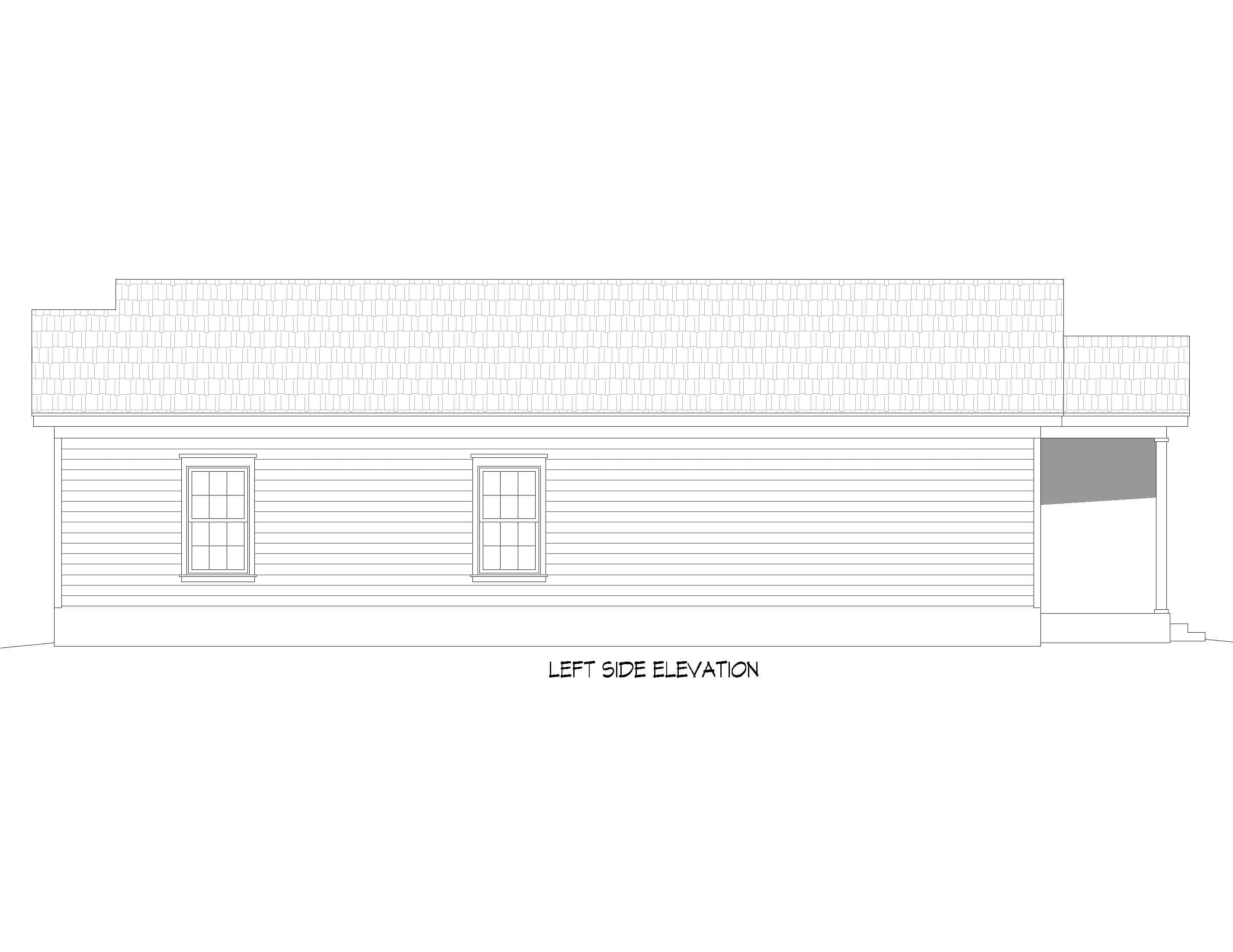 Home Plan Left Elevation of this 3-Bedroom,1273 Sq Ft Plan -196-1939