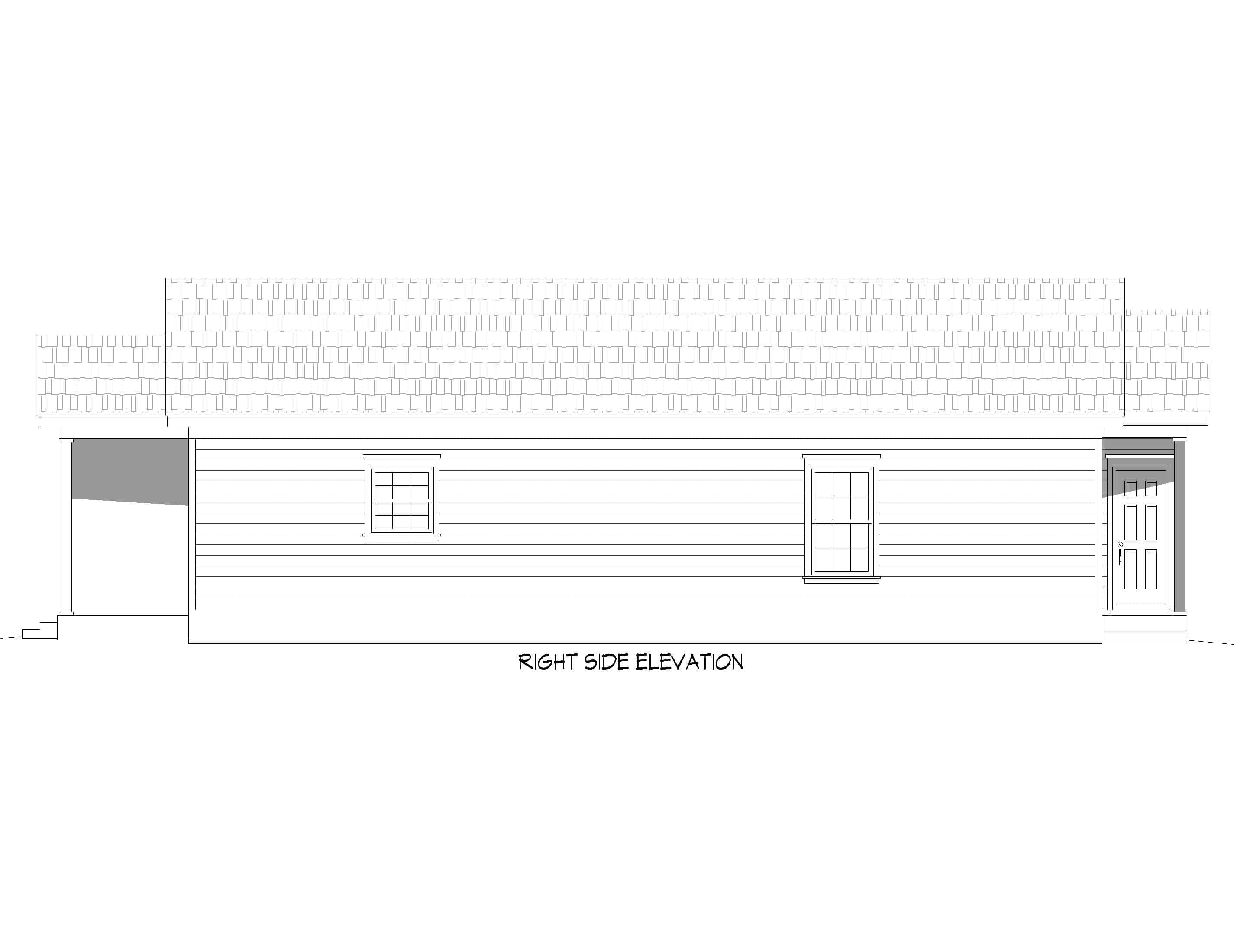 Home Plan Right Elevation of this 3-Bedroom,1273 Sq Ft Plan -196-1939