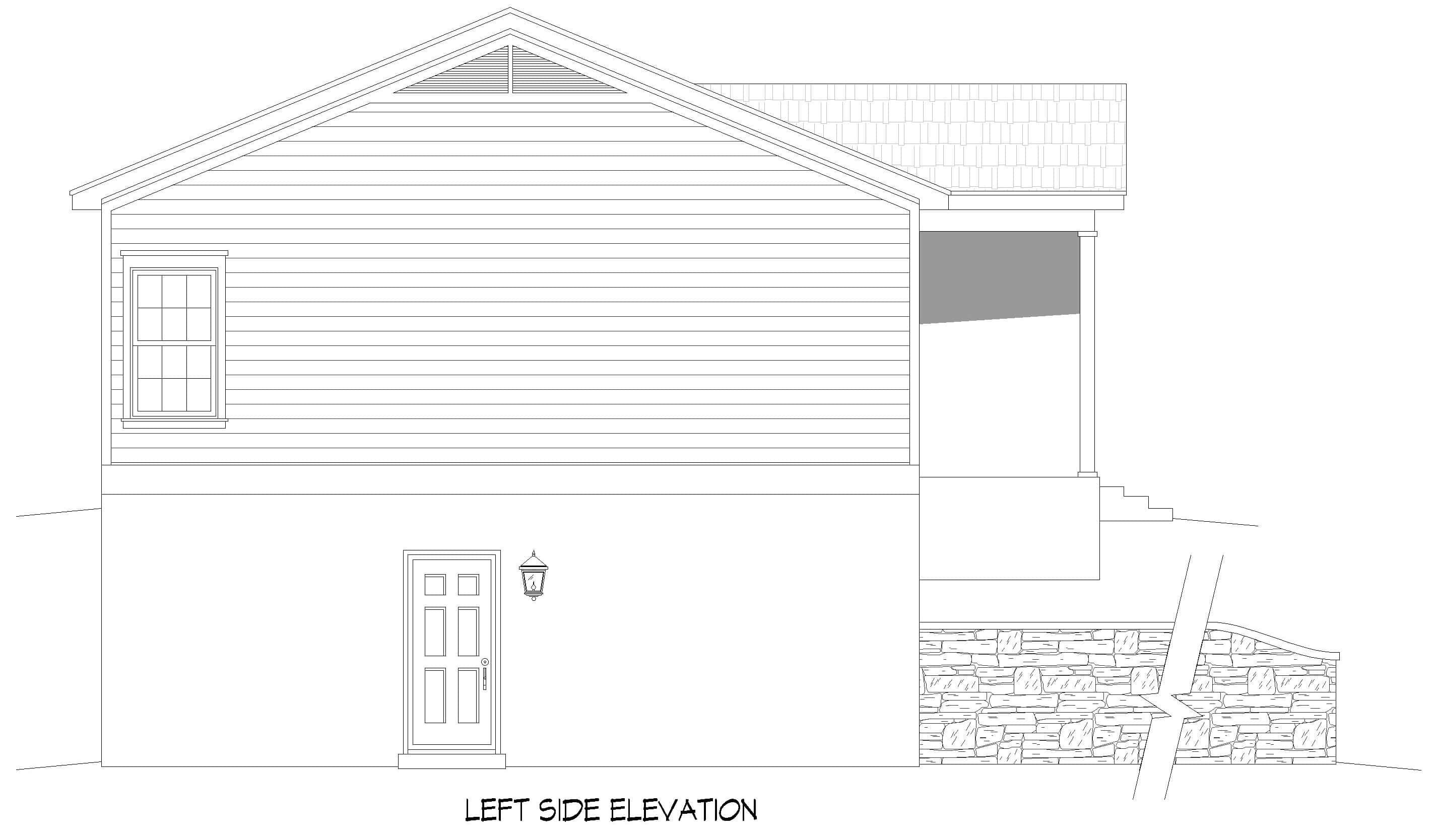 Home Plan Left Elevation of this 3-Bedroom,1988 Sq Ft Plan -196-1940