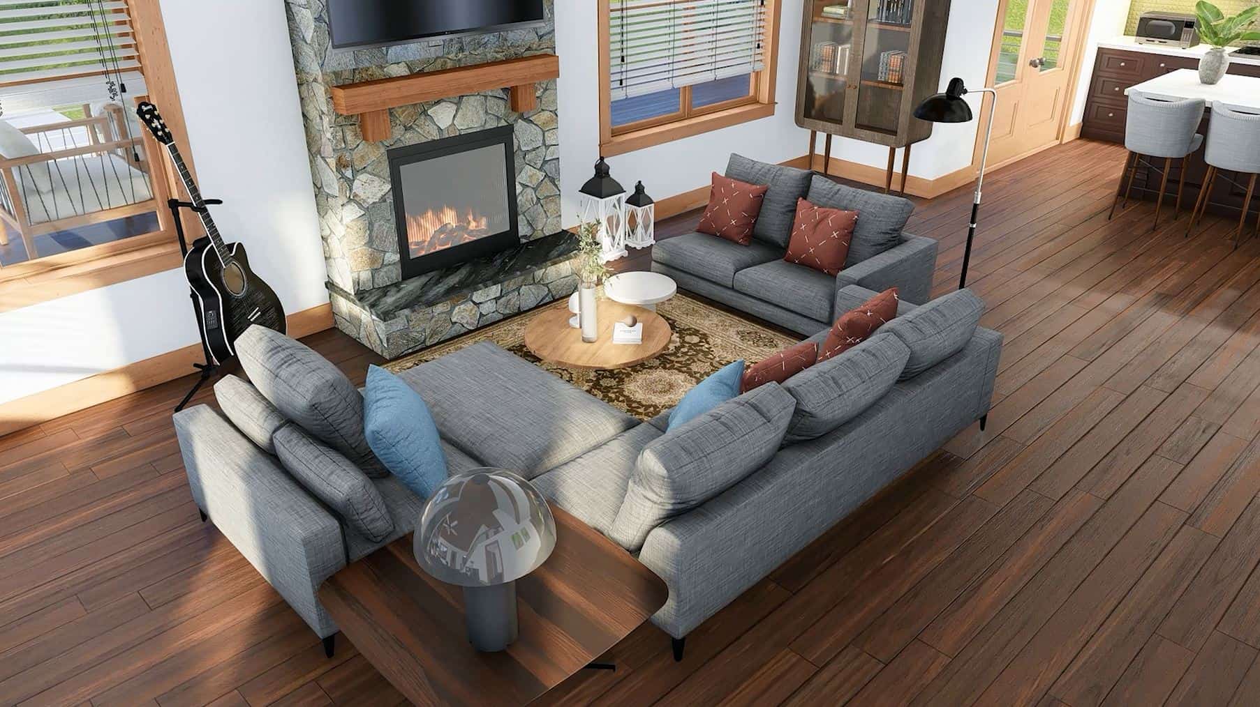 Living Room of this 3-Bedroom,2081 Sq Ft Plan -196-1942