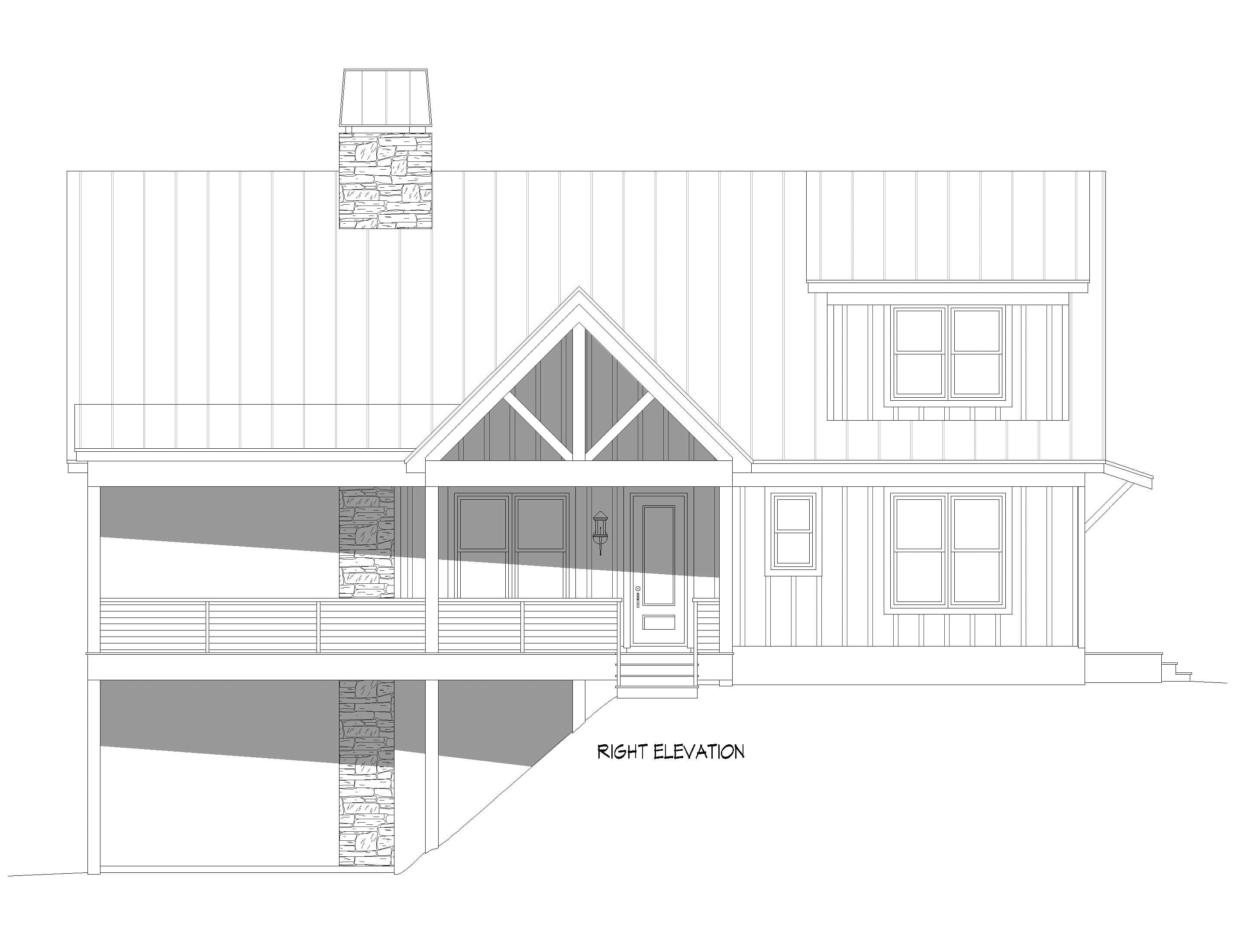 Home Plan Right Elevation of this 3-Bedroom,2081 Sq Ft Plan -196-1942