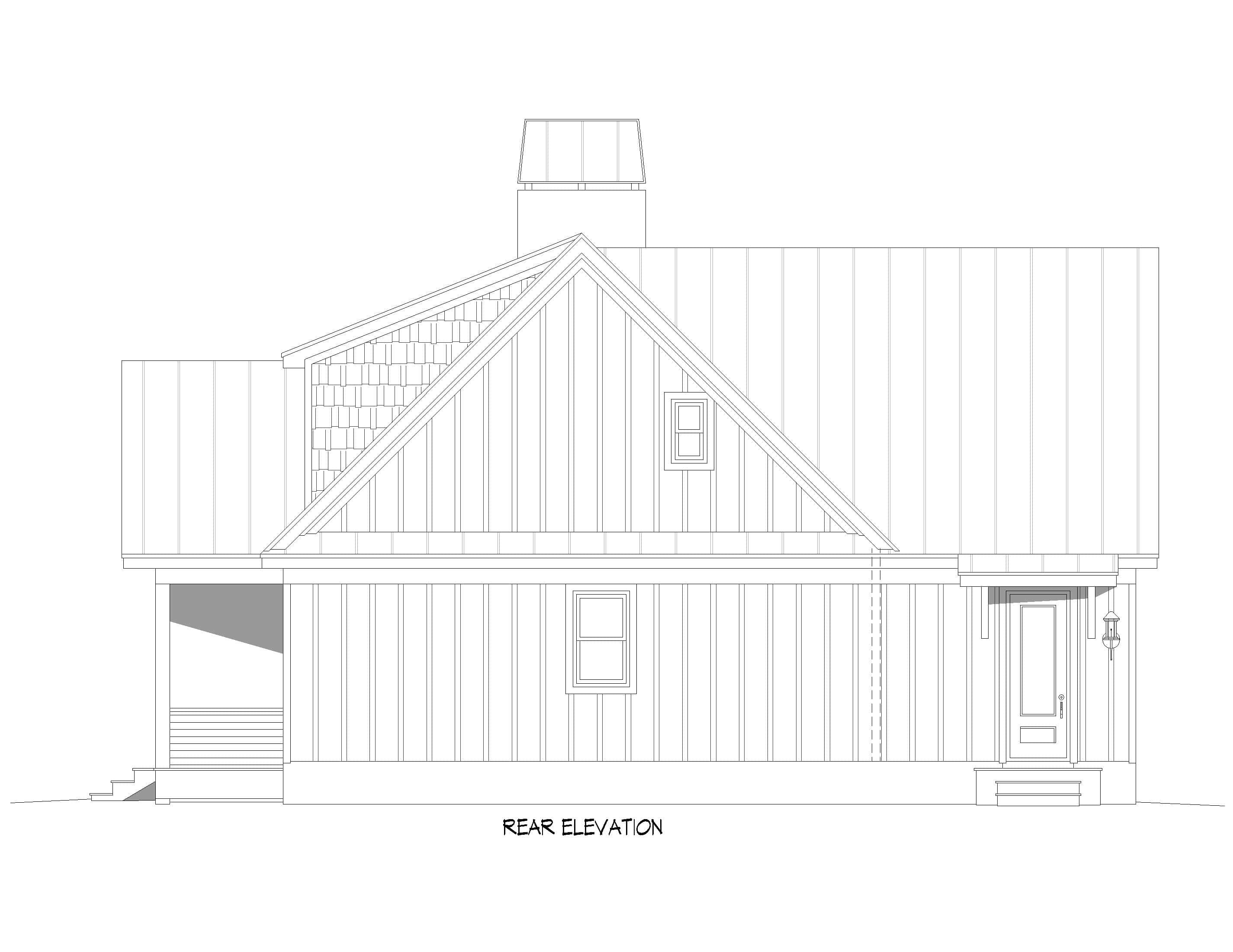 Home Plan Rear Elevation of this 3-Bedroom,2081 Sq Ft Plan -196-1942