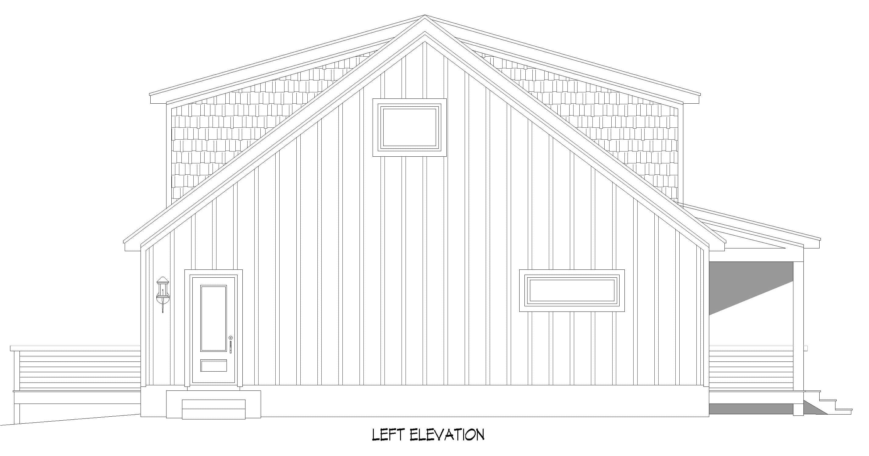 Home Plan Left Elevation of this 3-Bedroom,1991 Sq Ft Plan -196-1943