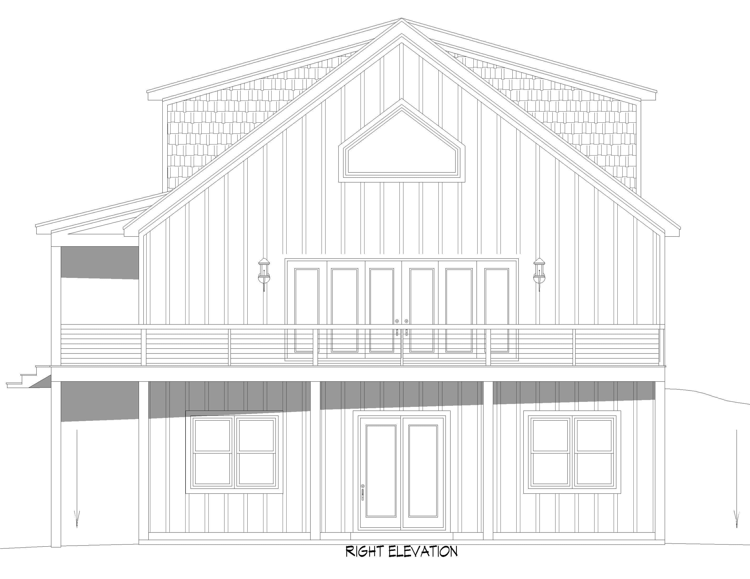 Home Plan Right Elevation of this 3-Bedroom,1991 Sq Ft Plan -196-1943
