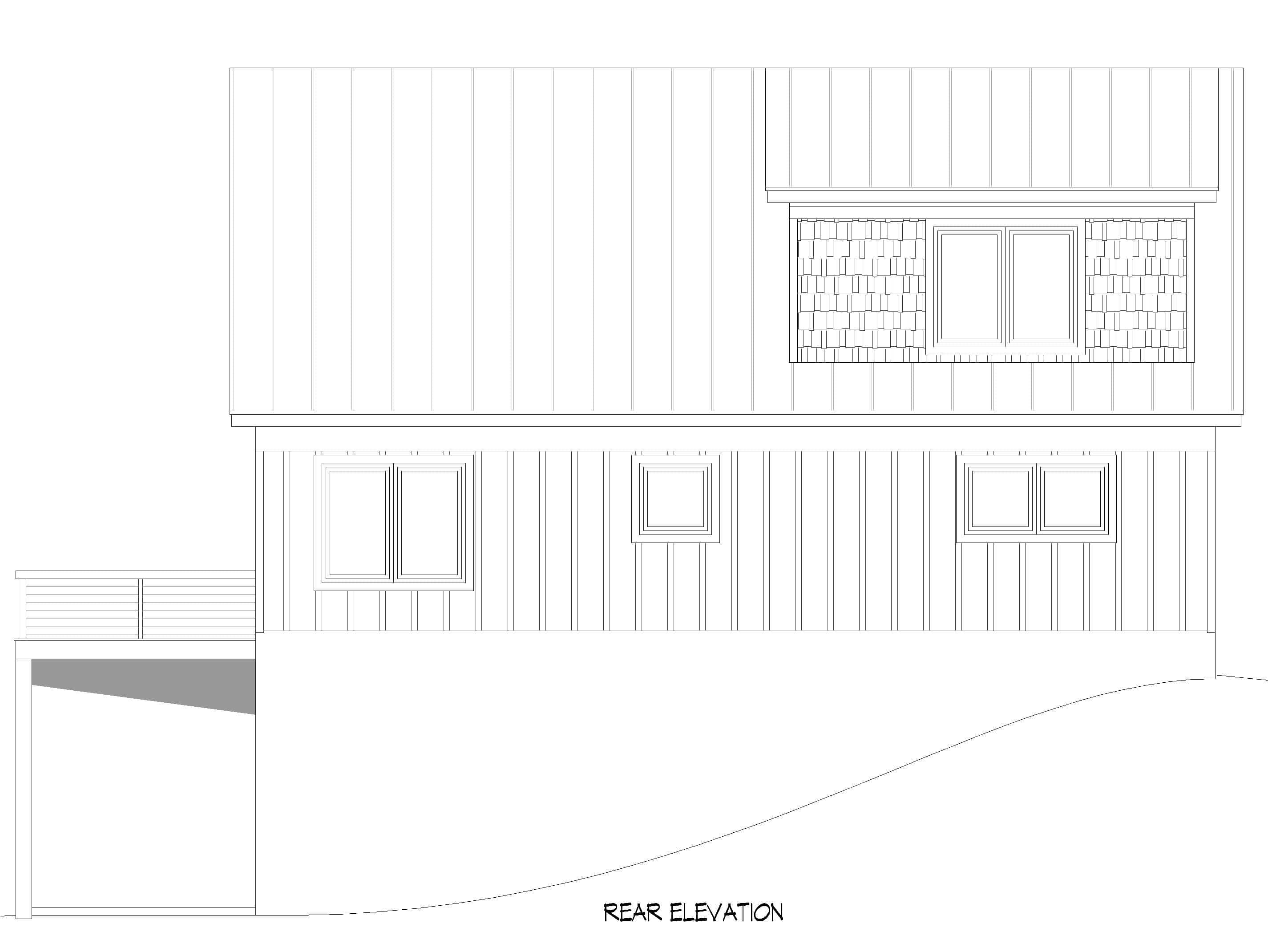 Home Plan Rear Elevation of this 3-Bedroom,1991 Sq Ft Plan -196-1943
