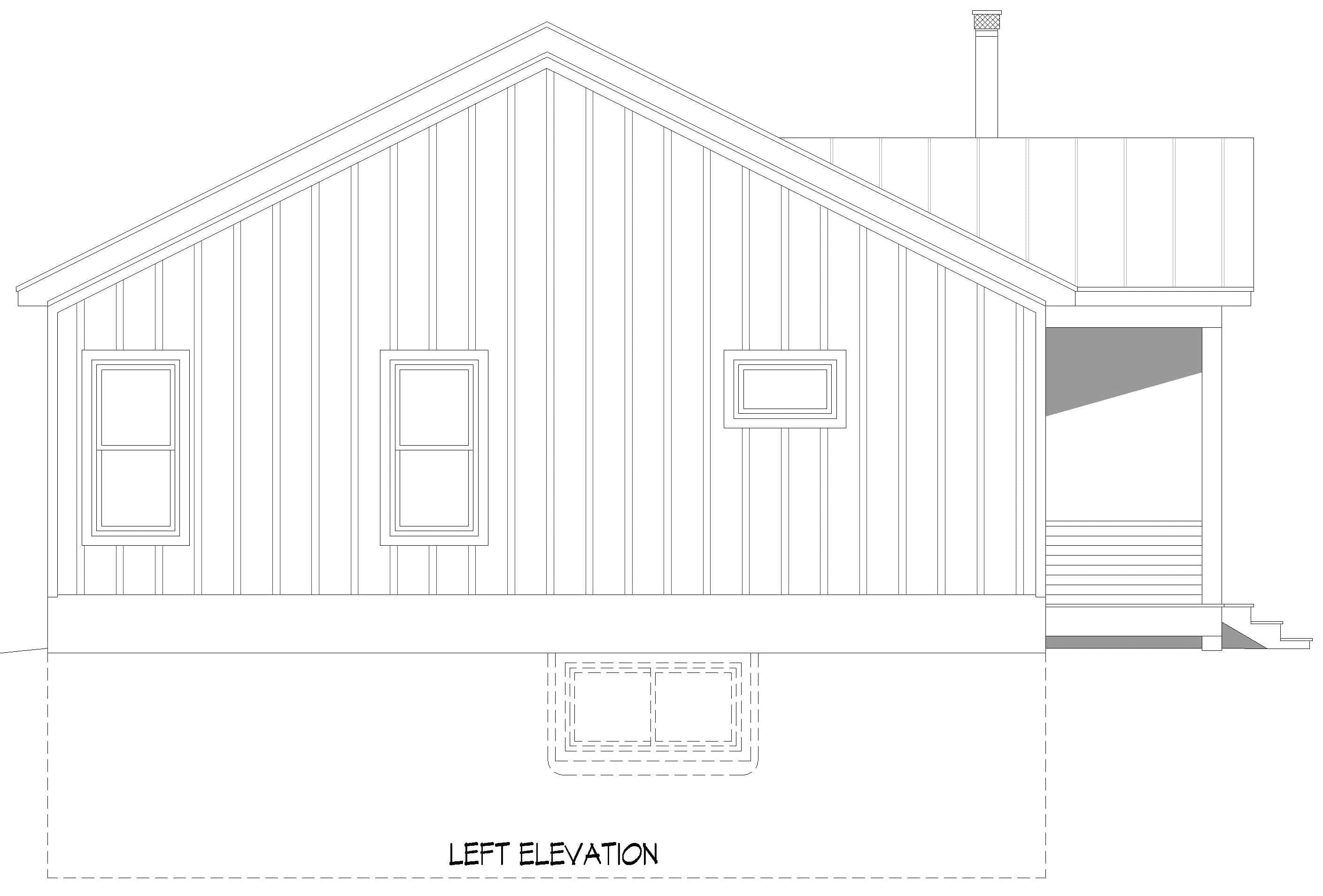 Home Plan Left Elevation of this 4-Bedroom,2924 Sq Ft Plan -196-1944
