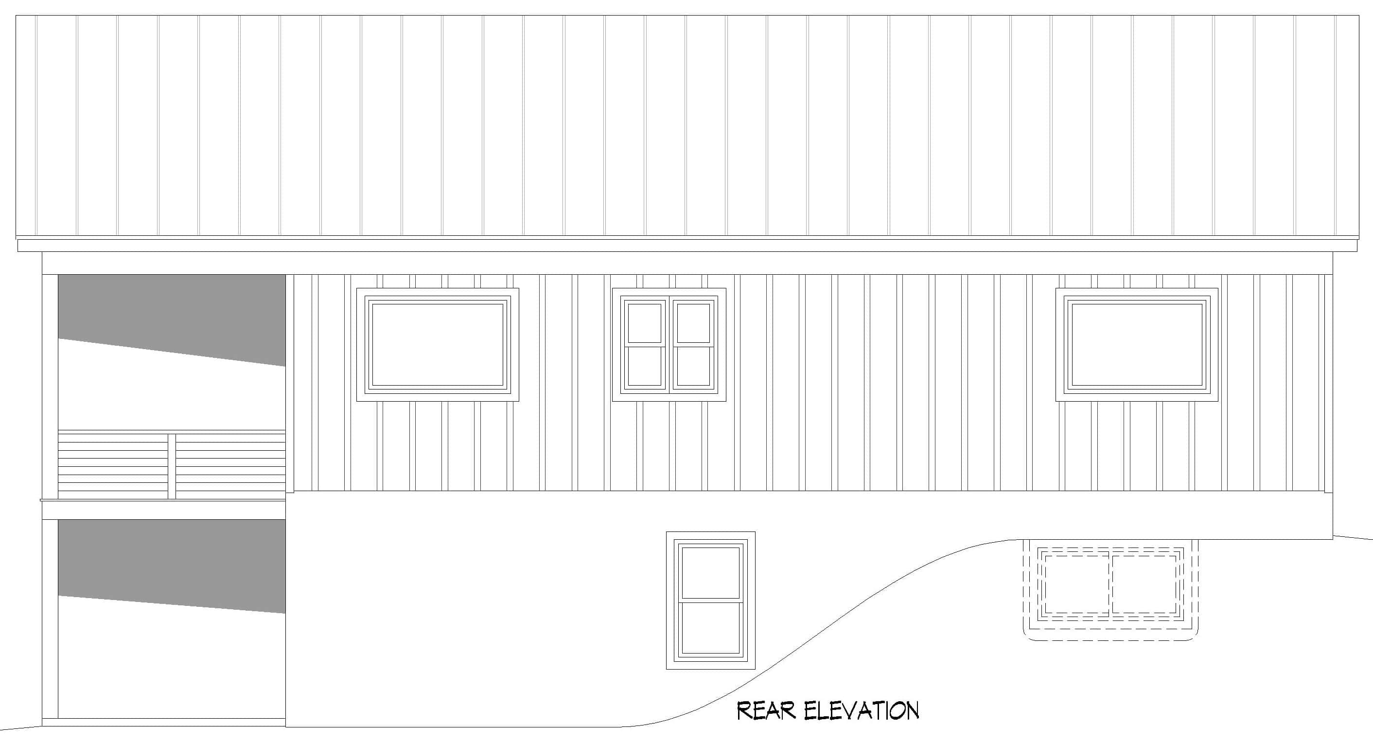 Home Plan Rear Elevation of this 4-Bedroom,2924 Sq Ft Plan -196-1944