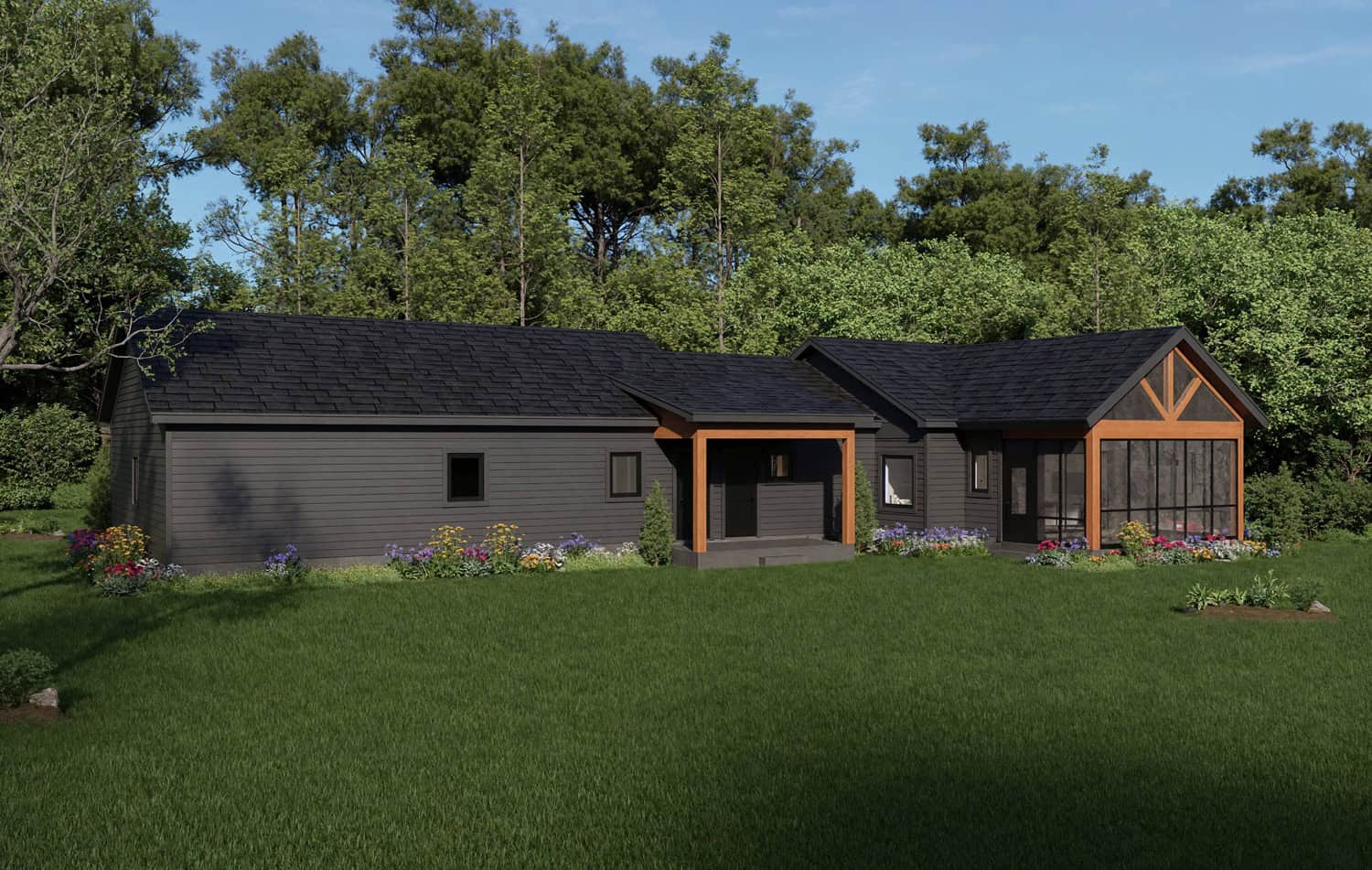 Rear View of this 2-Bedroom,1491 Sq Ft Plan -196-1945