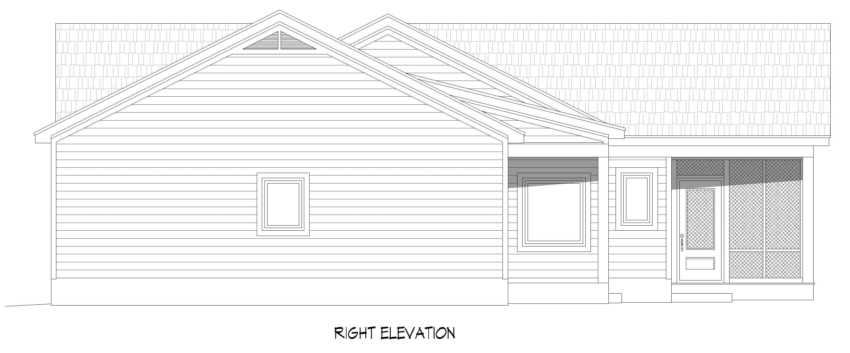 Home Plan Rear Elevation of this 2-Bedroom,1491 Sq Ft Plan -196-1945