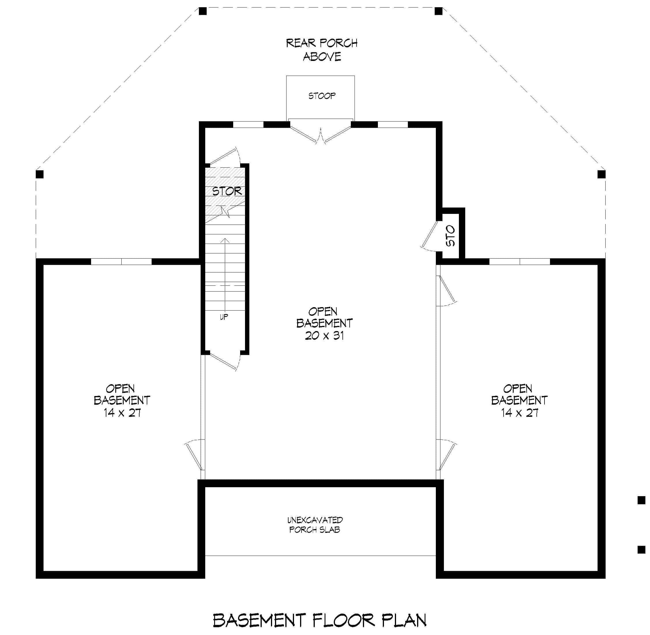 Basement of Modern Farmhouse Plan #196-1946