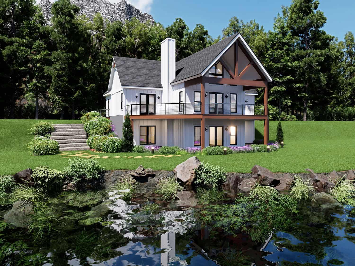 Front View of this 2-Bedroom,1500 Sq Ft Plan -196-1946