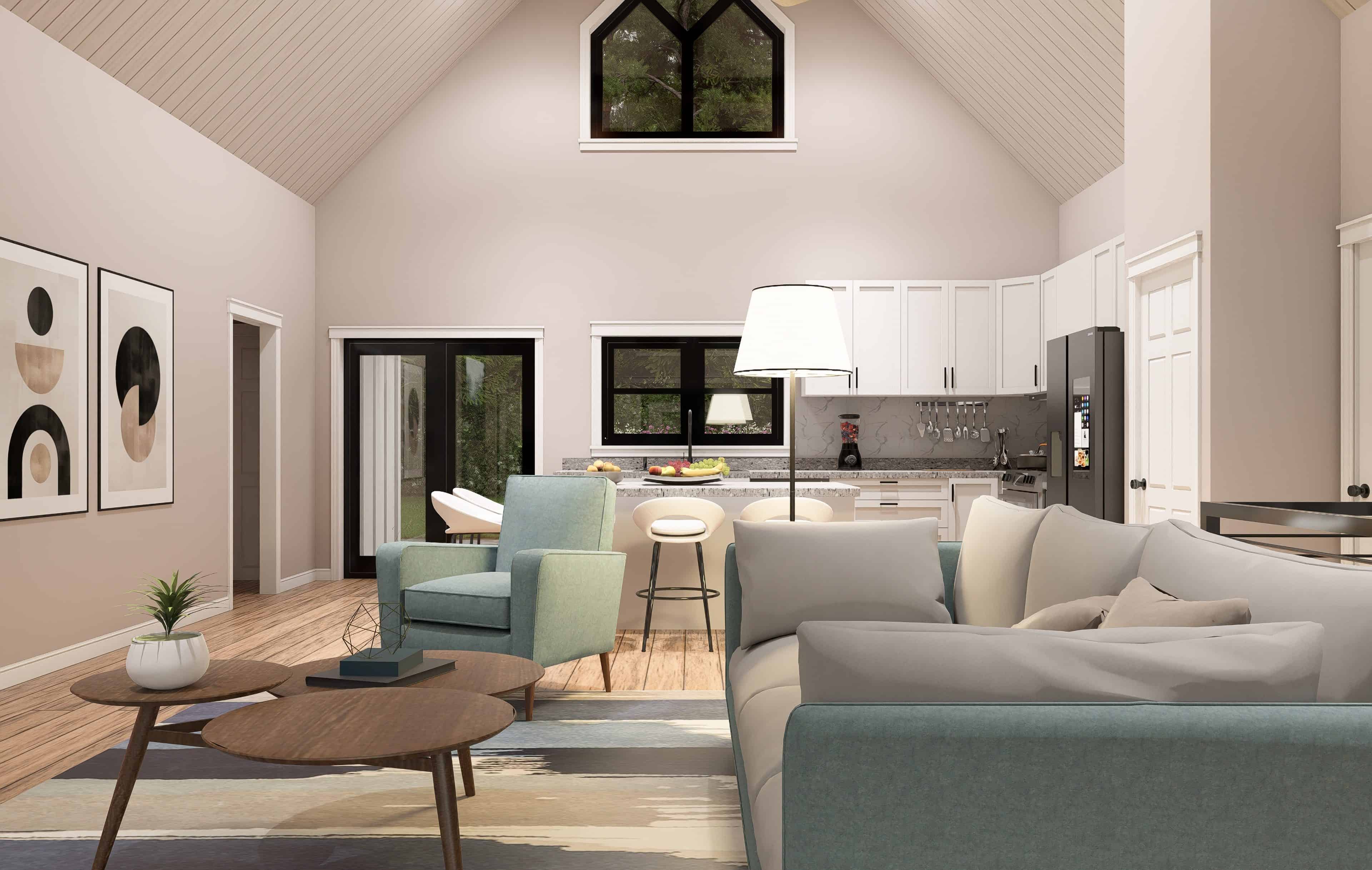 Living Room of this 2-Bedroom,1500 Sq Ft Plan -196-1946