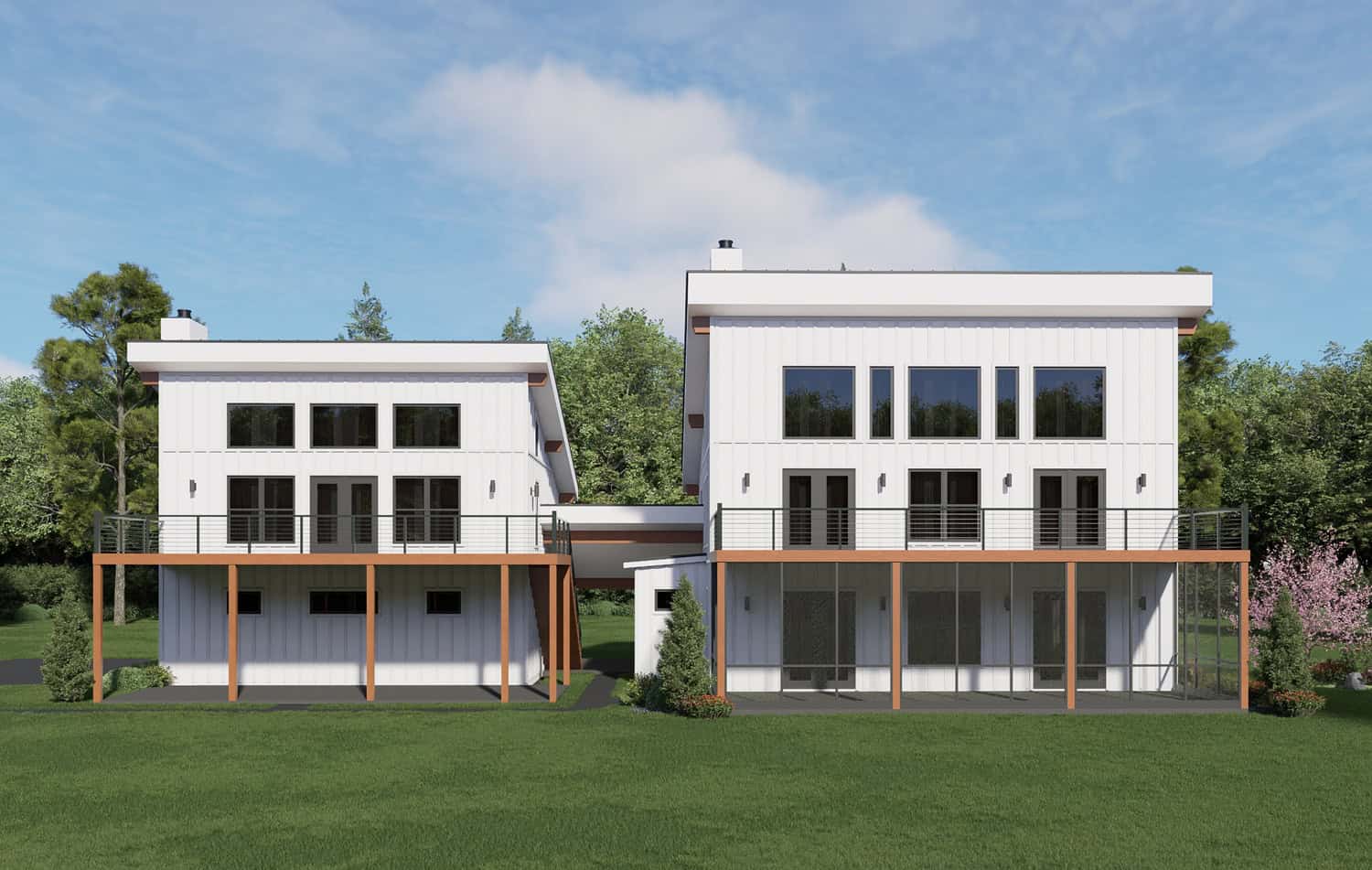 Front elevation of Modern home (ThePlanCollection: House Plan #196-1947)
