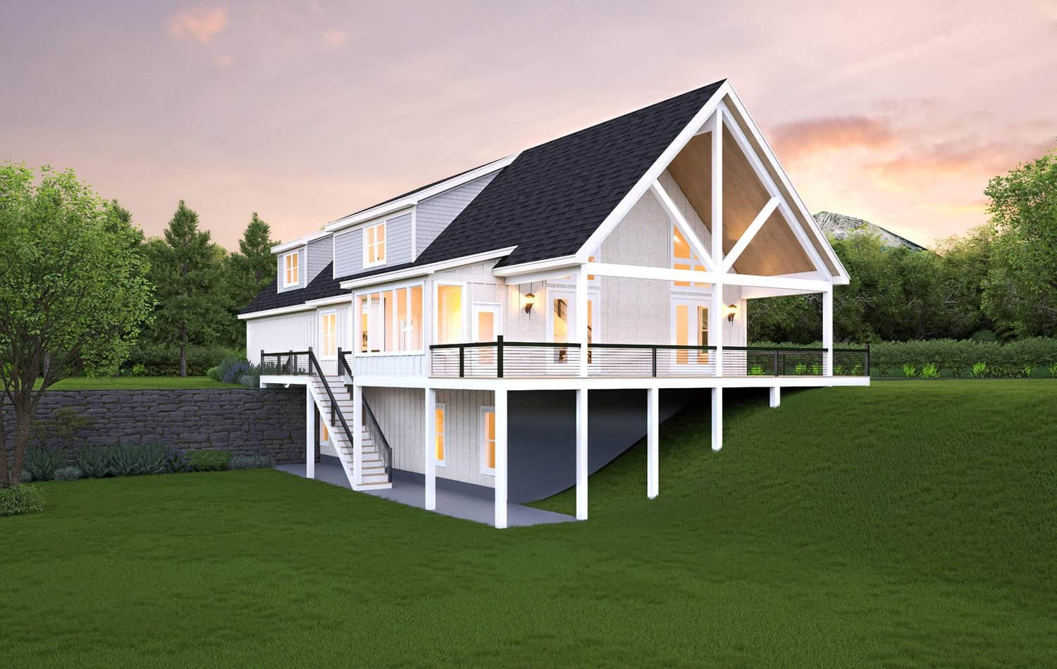 Home at Night of this 4-Bedroom,4039 Sq Ft Plan -196-1948