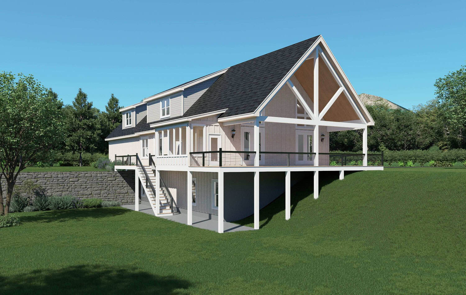 Rear View of this 4-Bedroom,4039 Sq Ft Plan -196-1948