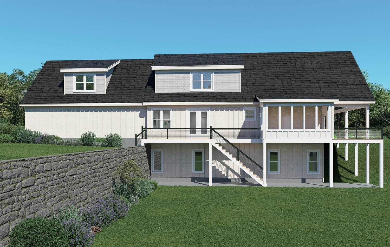 Rear View of this 4-Bedroom,4039 Sq Ft Plan -196-1948