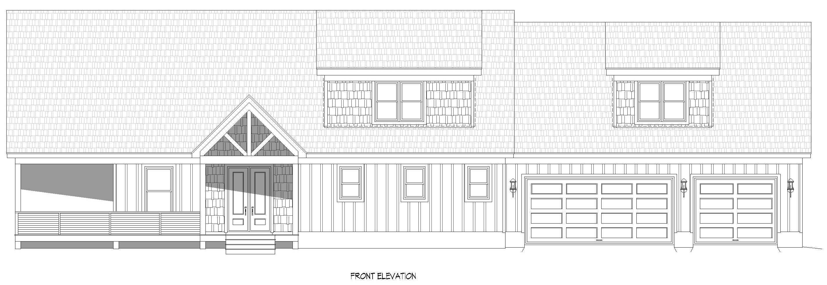 Home Plan Front Elevation of this 4-Bedroom,4039 Sq Ft Plan -196-1948