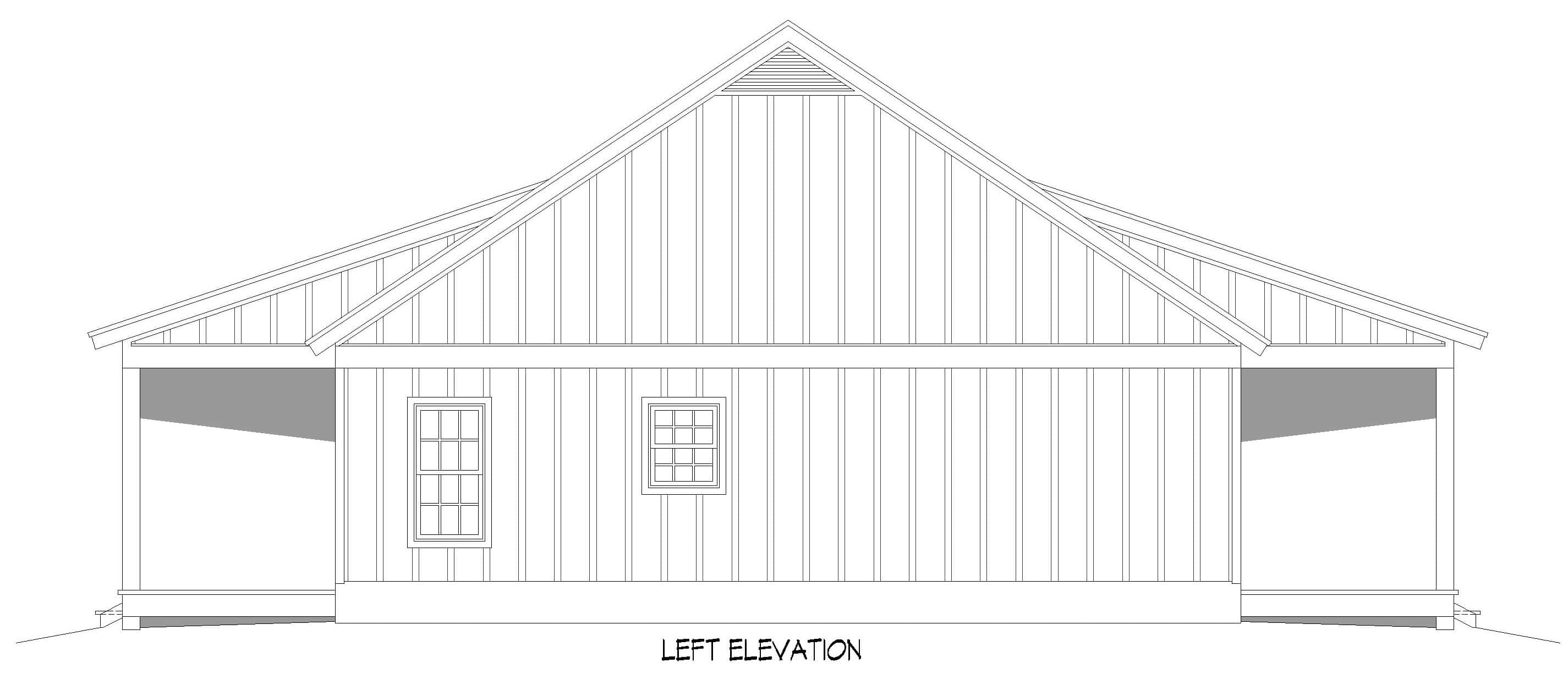 Home Plan Left Elevation of this 3-Bedroom,1564 Sq Ft Plan -196-1949
