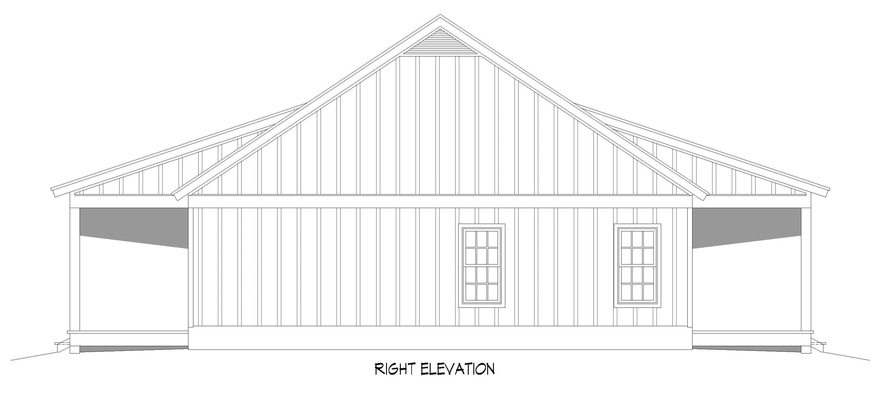 Home Plan Right Elevation of this 3-Bedroom,1564 Sq Ft Plan -196-1949