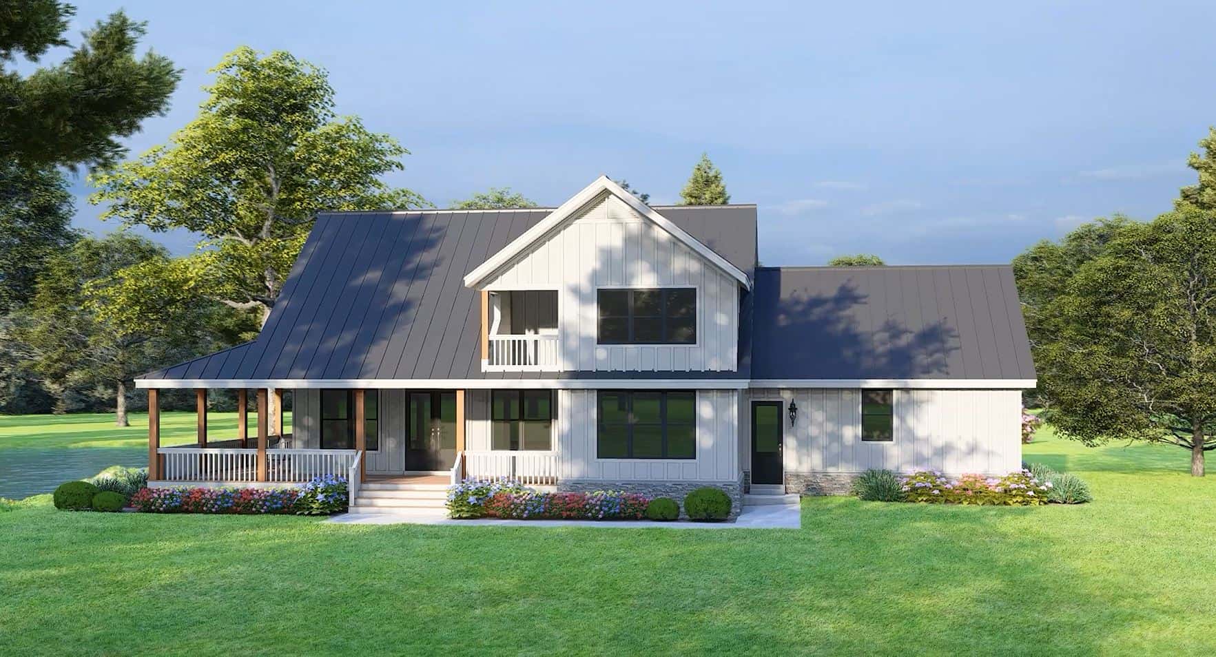 Rear View of this 3-Bedroom,2165 Sq Ft Plan -196-1950