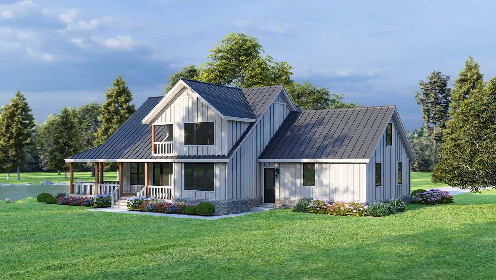 Rear View of this 3-Bedroom,2165 Sq Ft Plan -196-1950