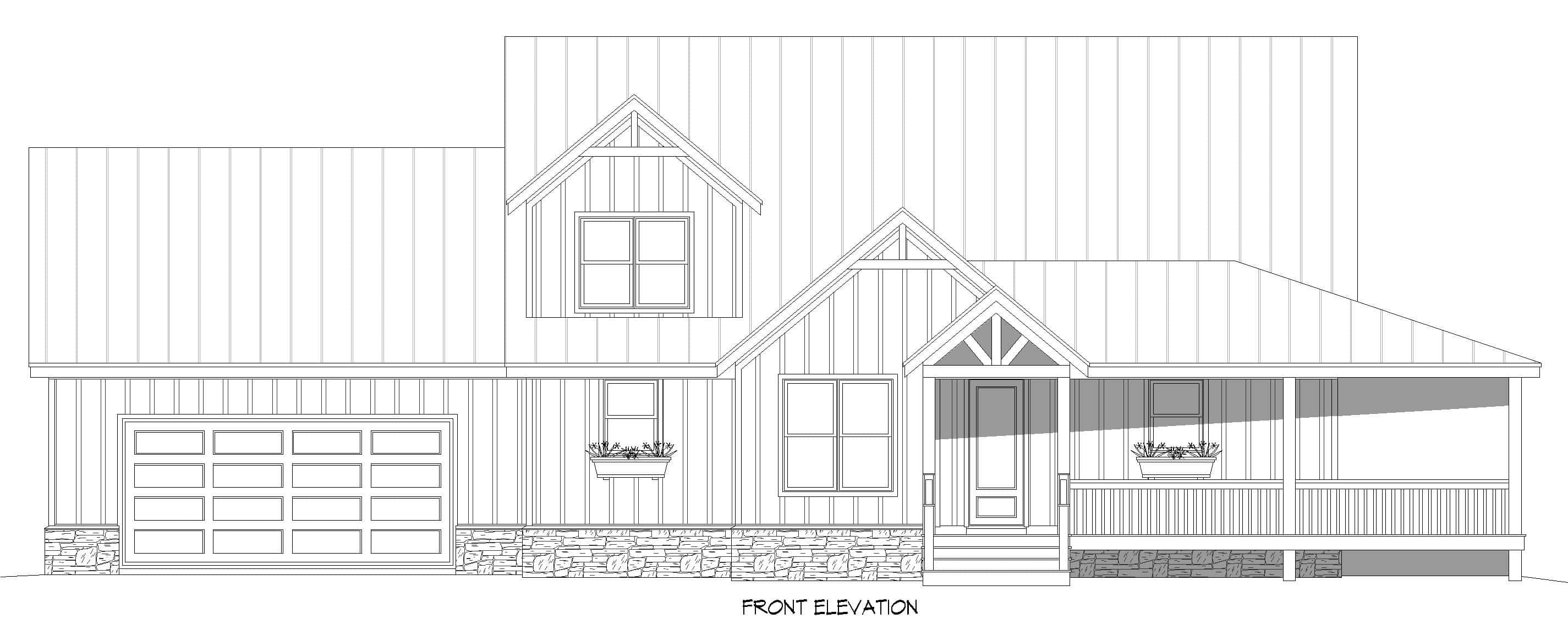 Home Plan Front Elevation of this 3-Bedroom,2165 Sq Ft Plan -196-1950