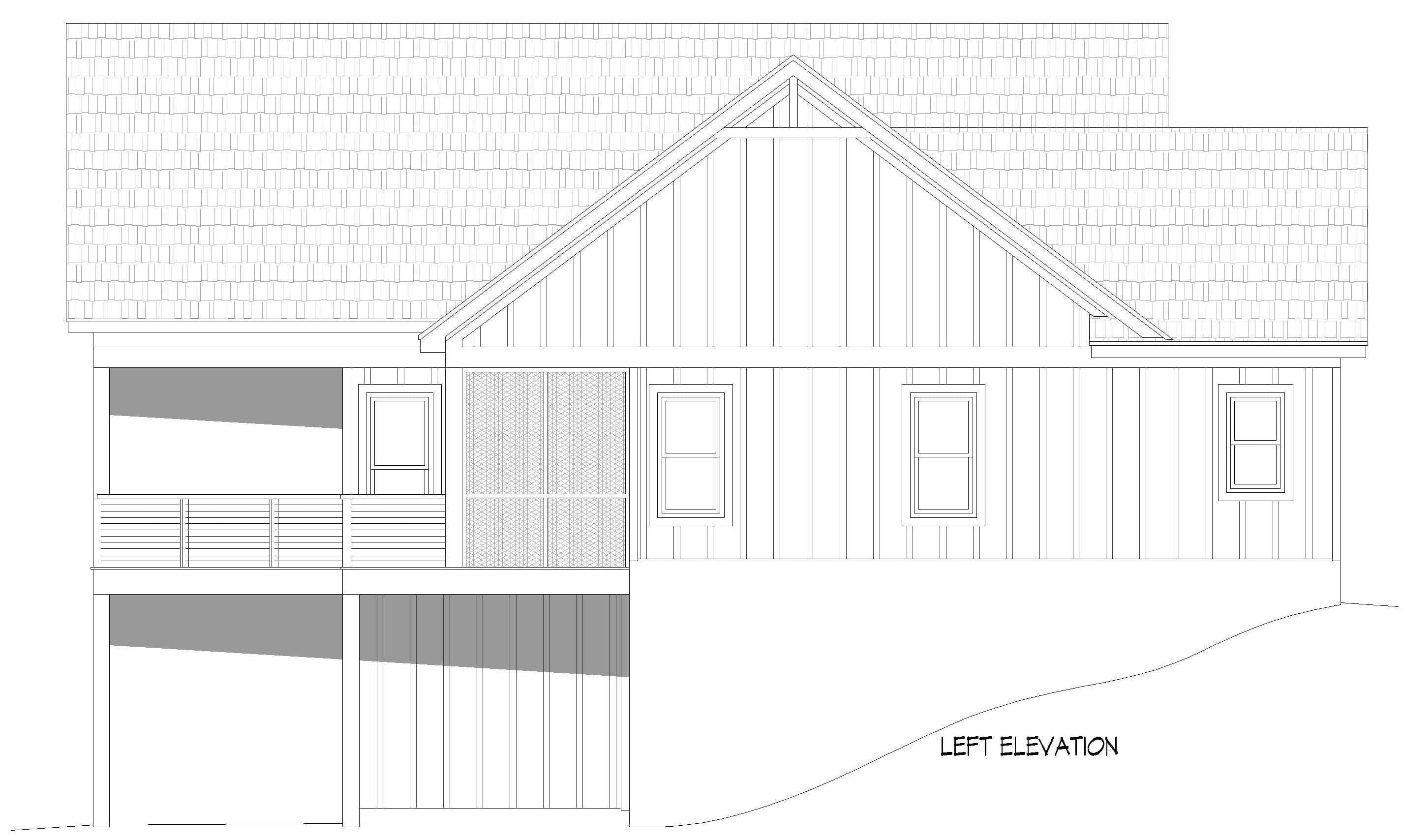 Home Plan Left Elevation of this 3-Bedroom,1614 Sq Ft Plan -196-1951