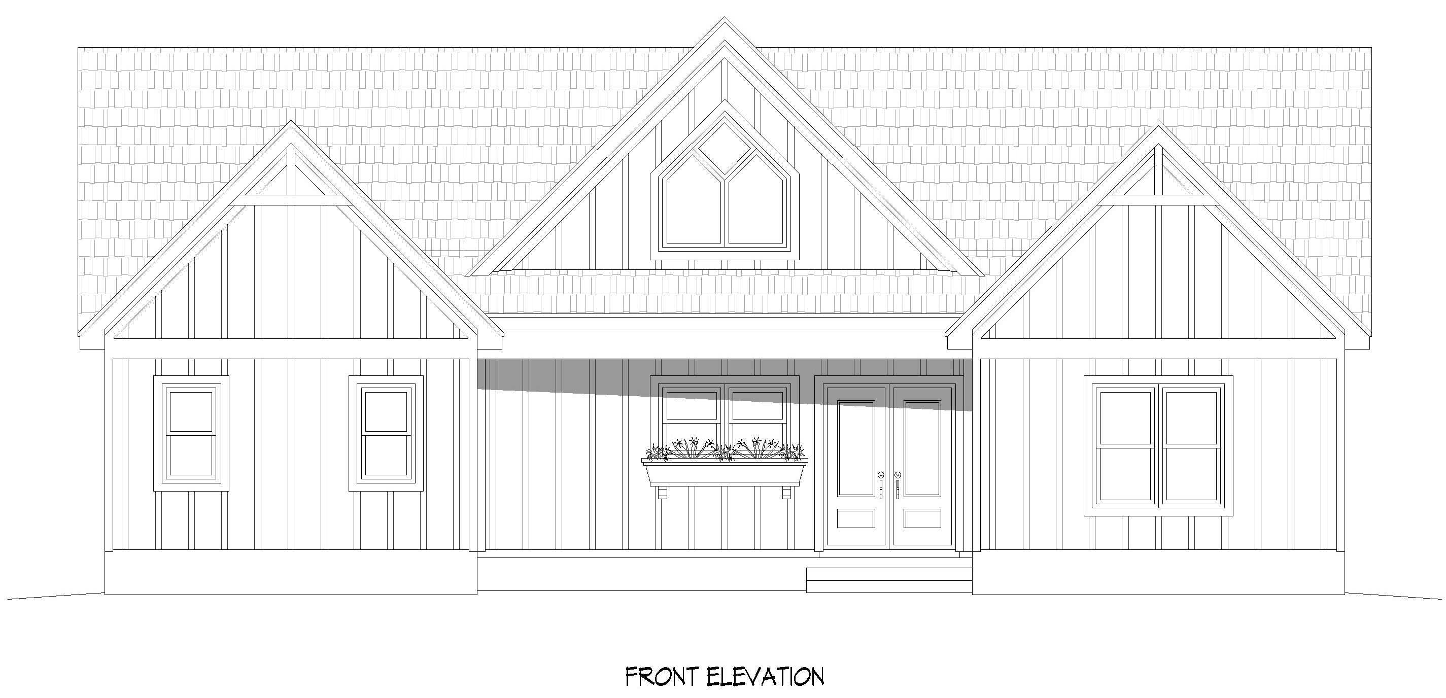 Home Plan Front Elevation of this 3-Bedroom,1614 Sq Ft Plan -196-1951