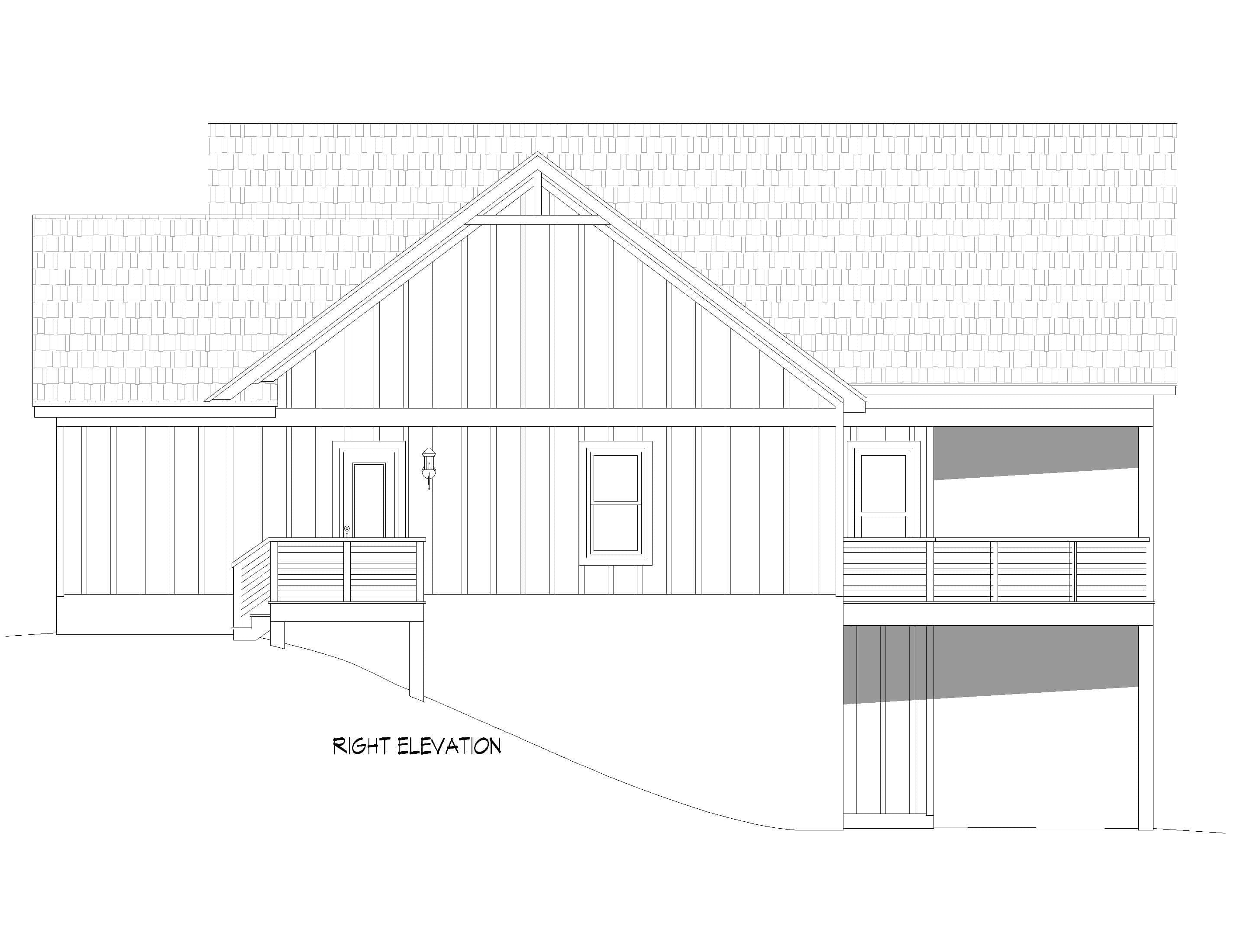 Home Plan Right Elevation of this 3-Bedroom,1614 Sq Ft Plan -196-1951
