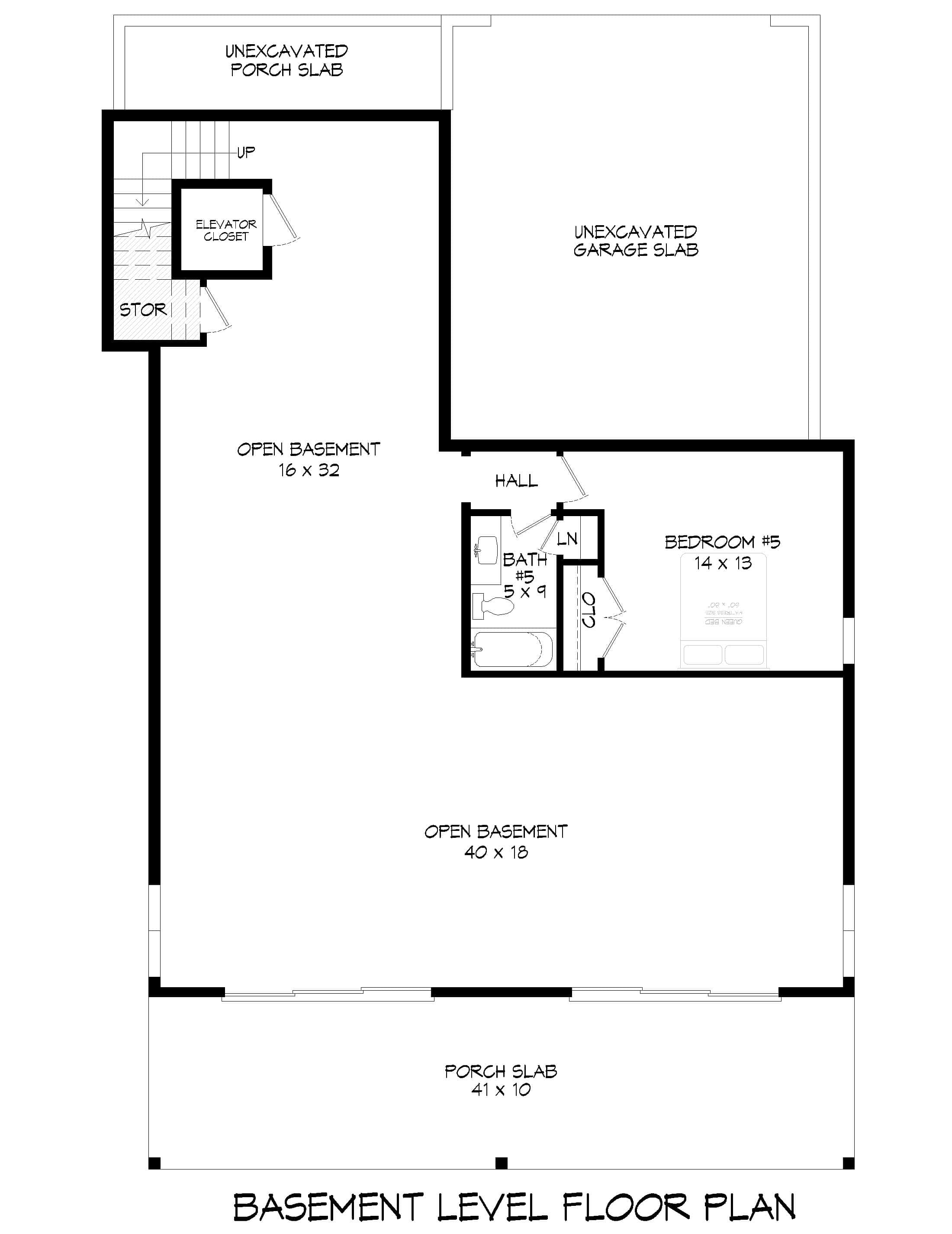 Basement of Contemporary Plan #196-1952