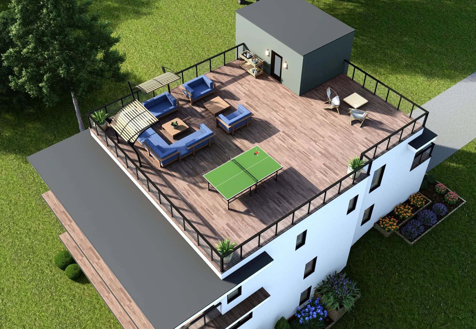 Aerial View of this 5-Bedroom,5766 Sq Ft Plan -196-1952