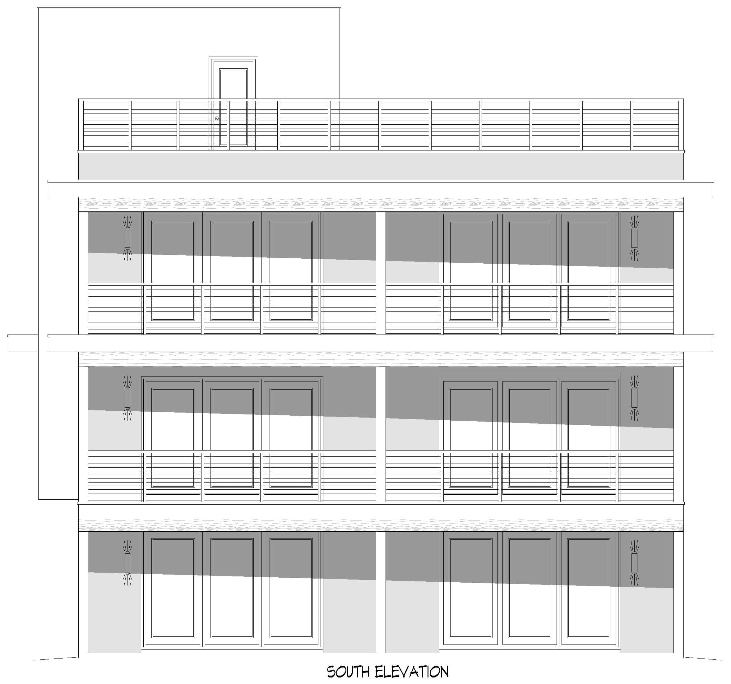Home Plan Front Elevation of this 5-Bedroom,5766 Sq Ft Plan -196-1952
