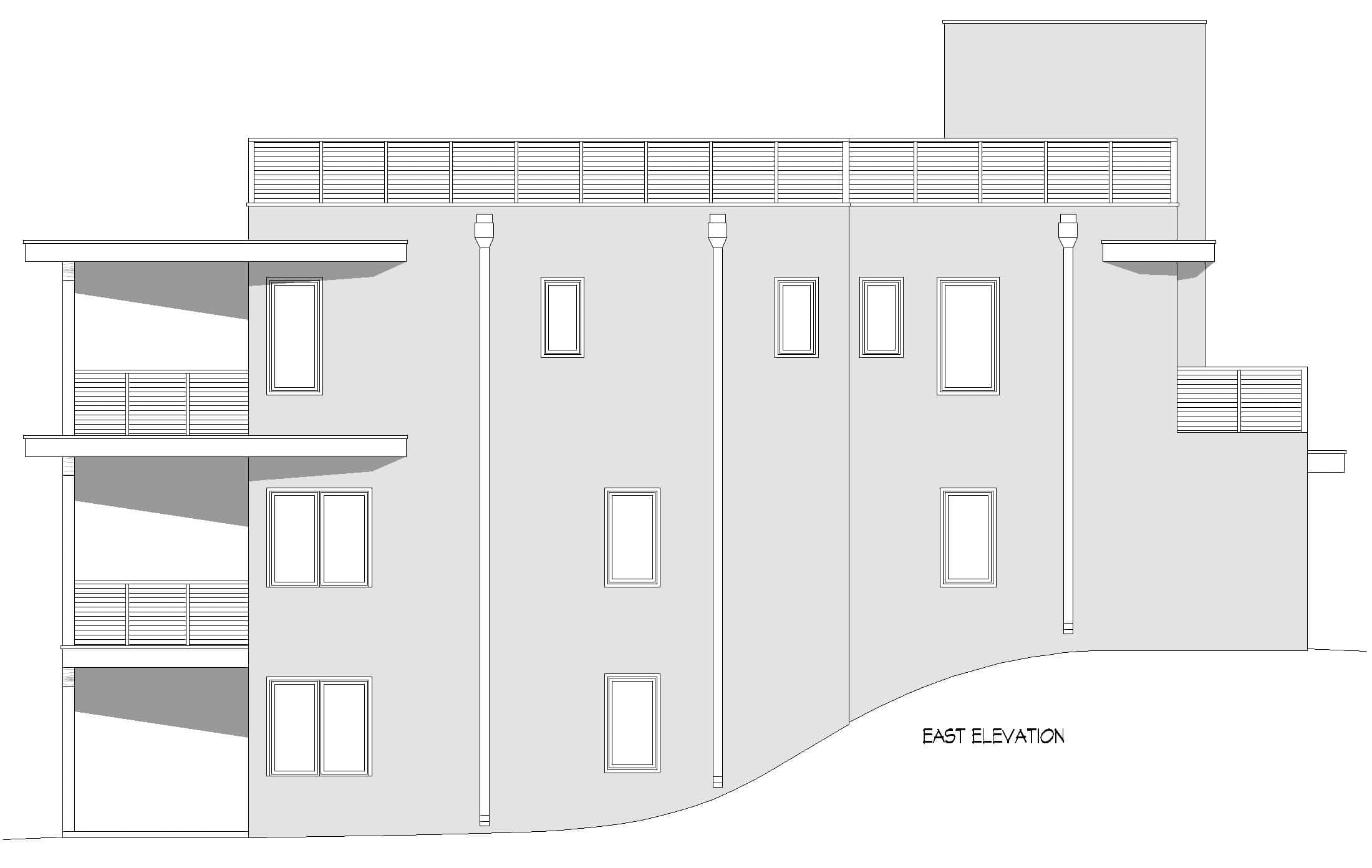 Home Plan Left Elevation of this 5-Bedroom,5766 Sq Ft Plan -196-1952