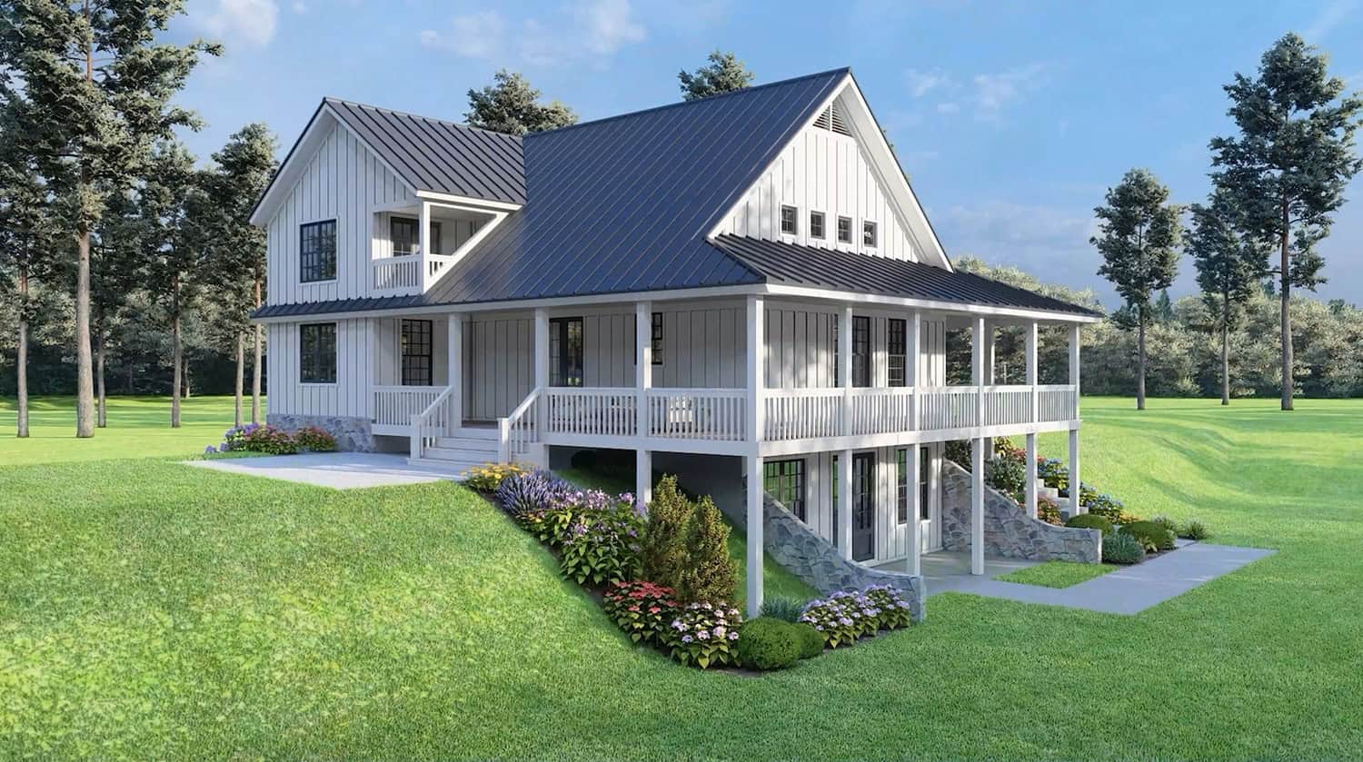 Right Side View of this 3-Bedroom,2466 Sq Ft Plan -196-1953