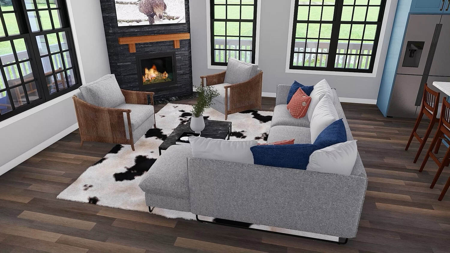 Great Room: Fireplace of this 3-Bedroom,2466 Sq Ft Plan -196-1953