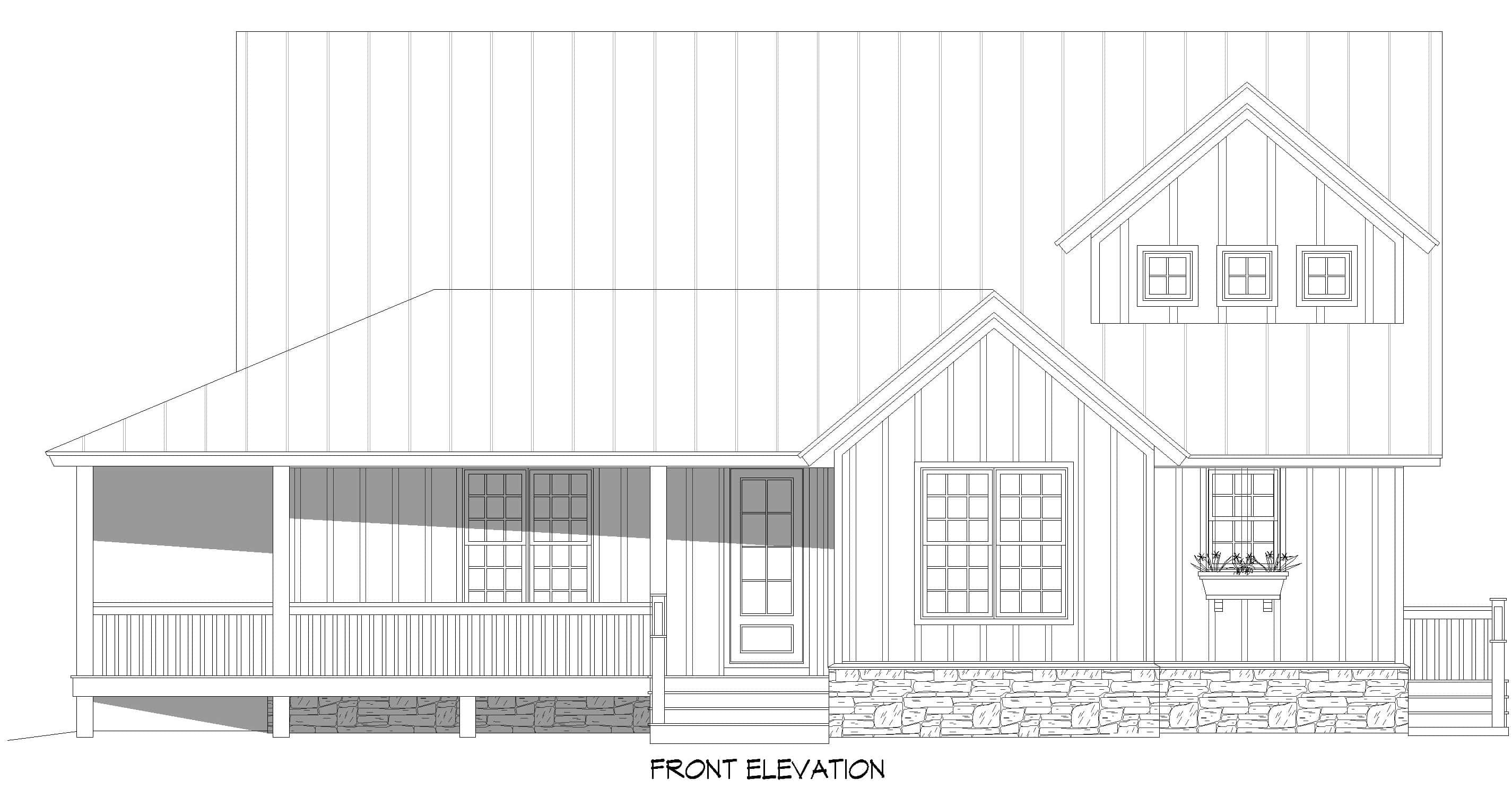Home Plan Front Elevation of this 3-Bedroom,2466 Sq Ft Plan -196-1953