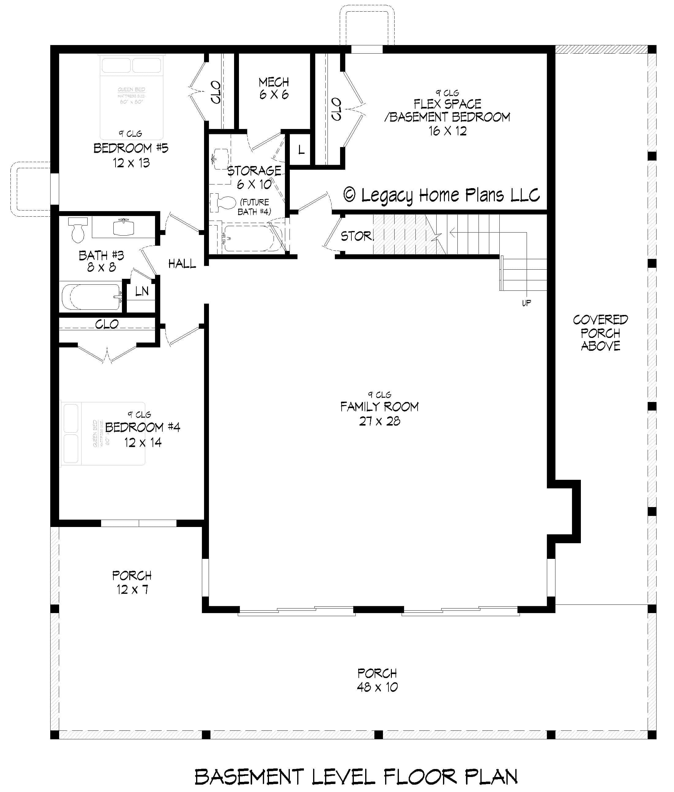 Basement of Craftsman Plan #196-1954