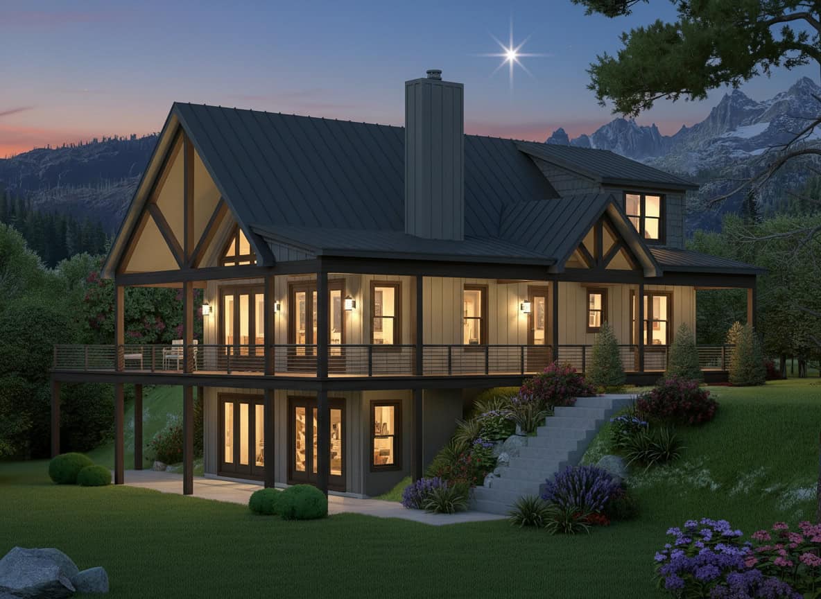 Home at Night of this 5-Bedroom,4166 Sq Ft Plan -196-1954