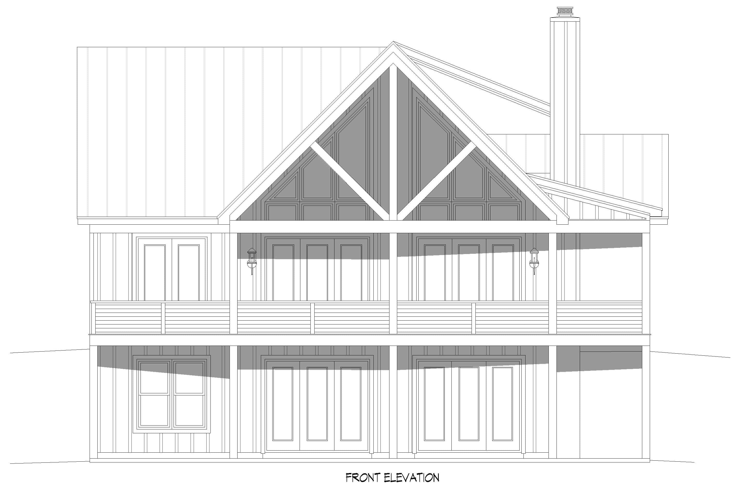 Home Plan Front Elevation of this 5-Bedroom,4166 Sq Ft Plan -196-1954