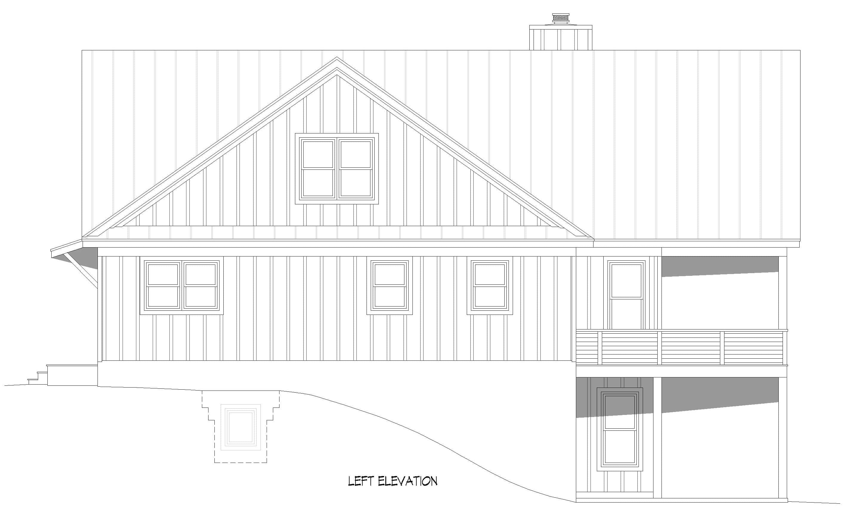Home Plan Left Elevation of this 5-Bedroom,4166 Sq Ft Plan -196-1954